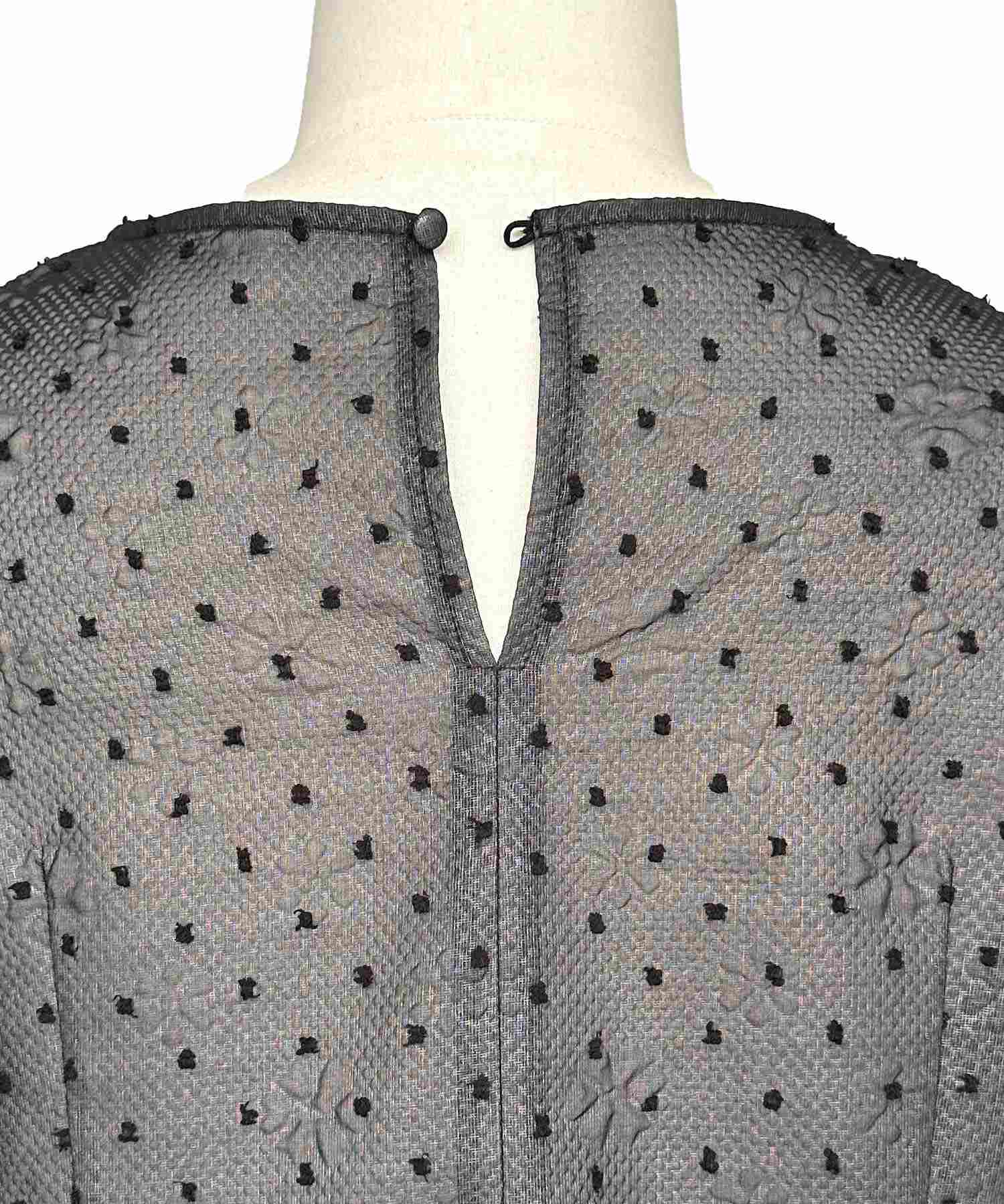 ルイルエブティック RUIRUE BOUTIQUE シアードットジャカードペプラムトップス＆パンツセットアップ （ブラック） ブラック