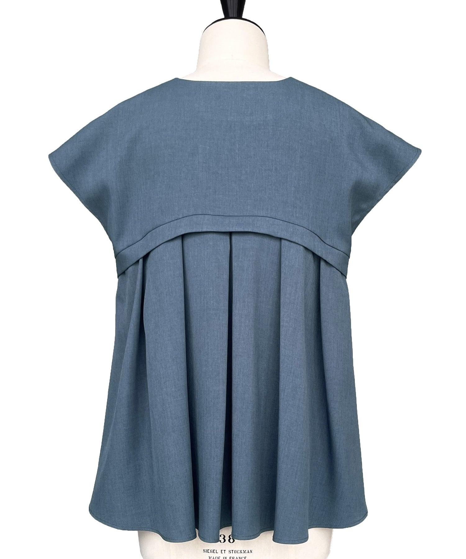 ルイルエブティック RUIRUE BOUTIQUE バックペプラムジレ＆テーパードパンツセットアップ （ブルー） ブルー