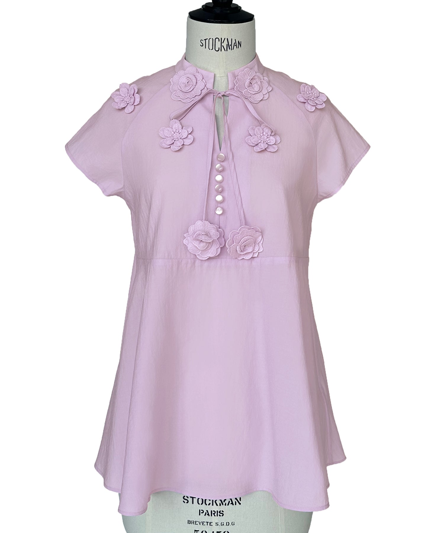 ルイルエブティック RUIRUE BOUTIQUE 【洗える】フラワーモチーフ シアーペプラムブラウス （ペールイエロー） ペールイエロー