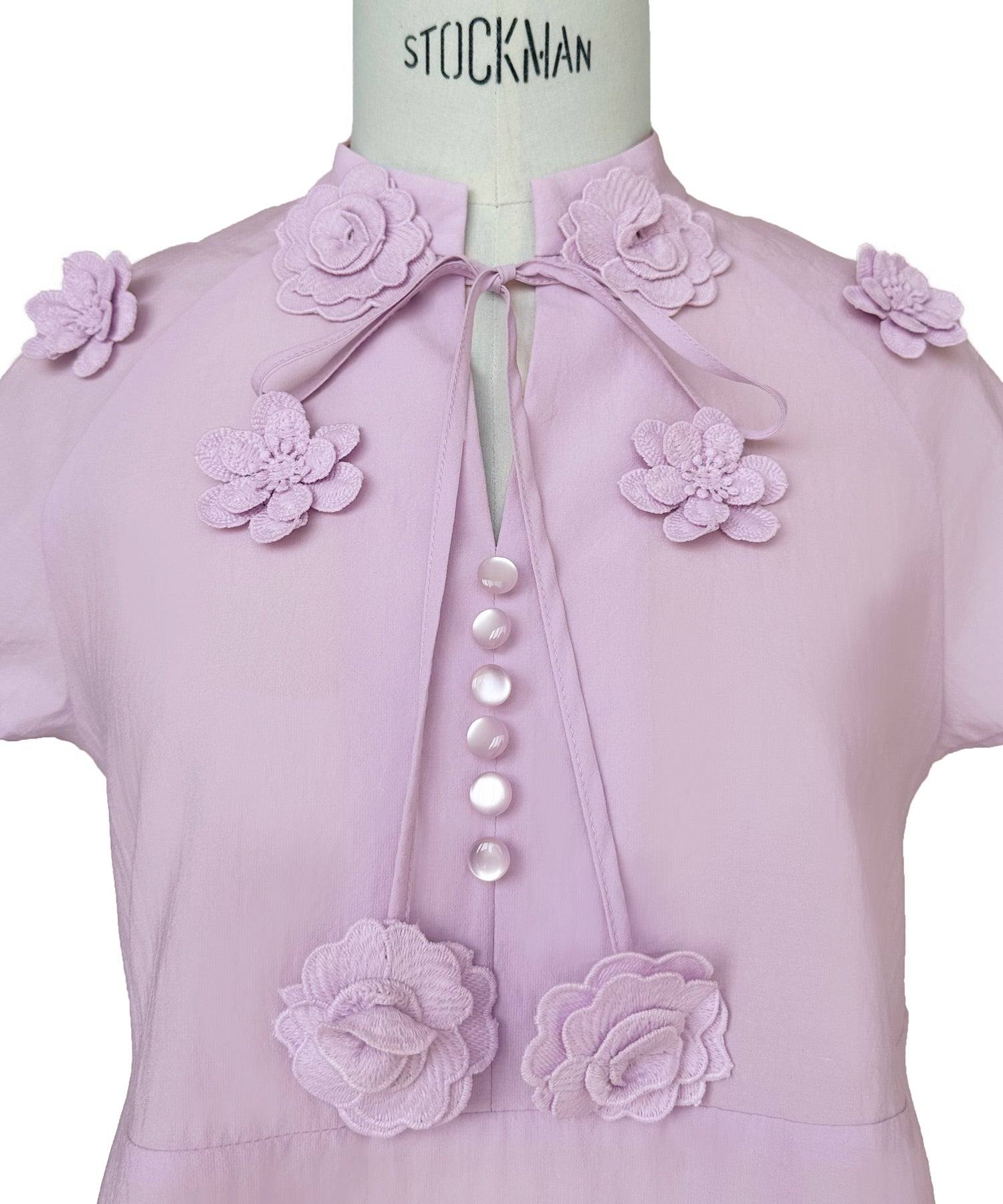 ルイルエブティック RUIRUE BOUTIQUE 【洗える】フラワーモチーフ シアーペプラムブラウス （ペールイエロー） ペールイエロー