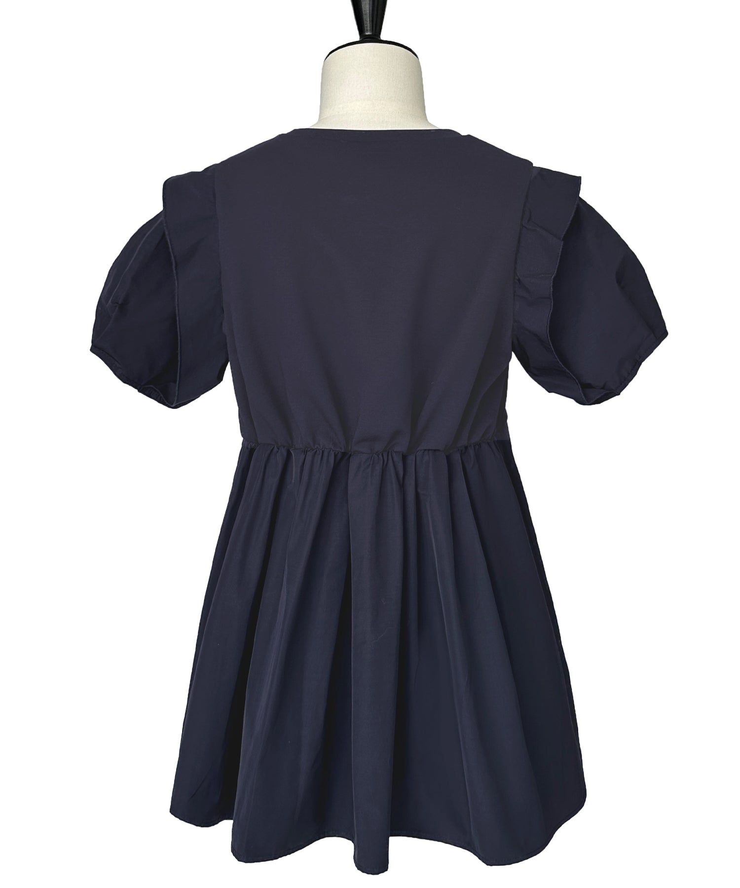 ルイルエブティック RUIRUE BOUTIQUE 【洗える】コンビネーション タックスリーブ ペプラムTシャツ （ネイビー） ネイビー