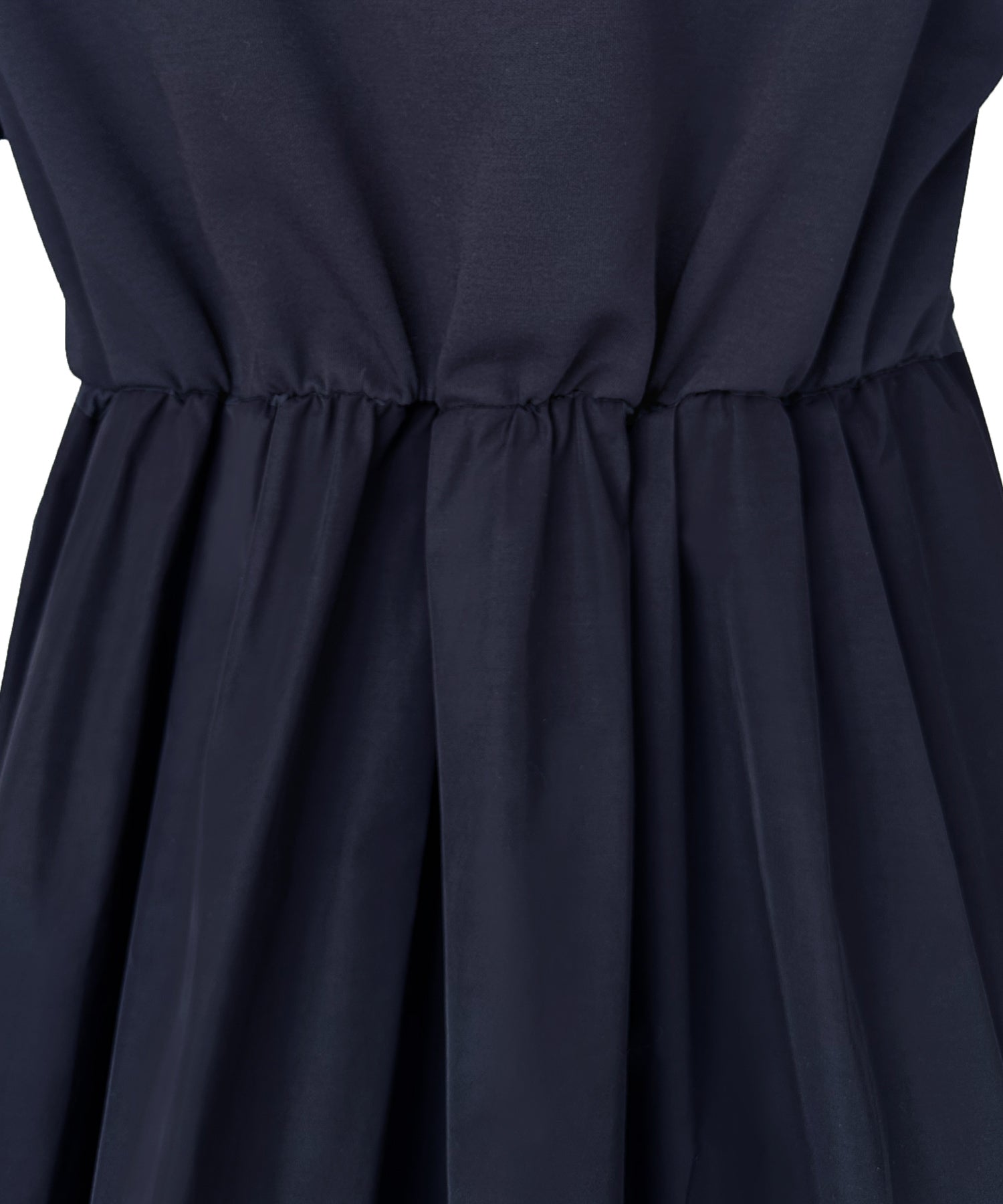 ルイルエブティック RUIRUE BOUTIQUE 【洗える】コンビネーション タックスリーブ ペプラムTシャツ （ネイビー） ネイビー