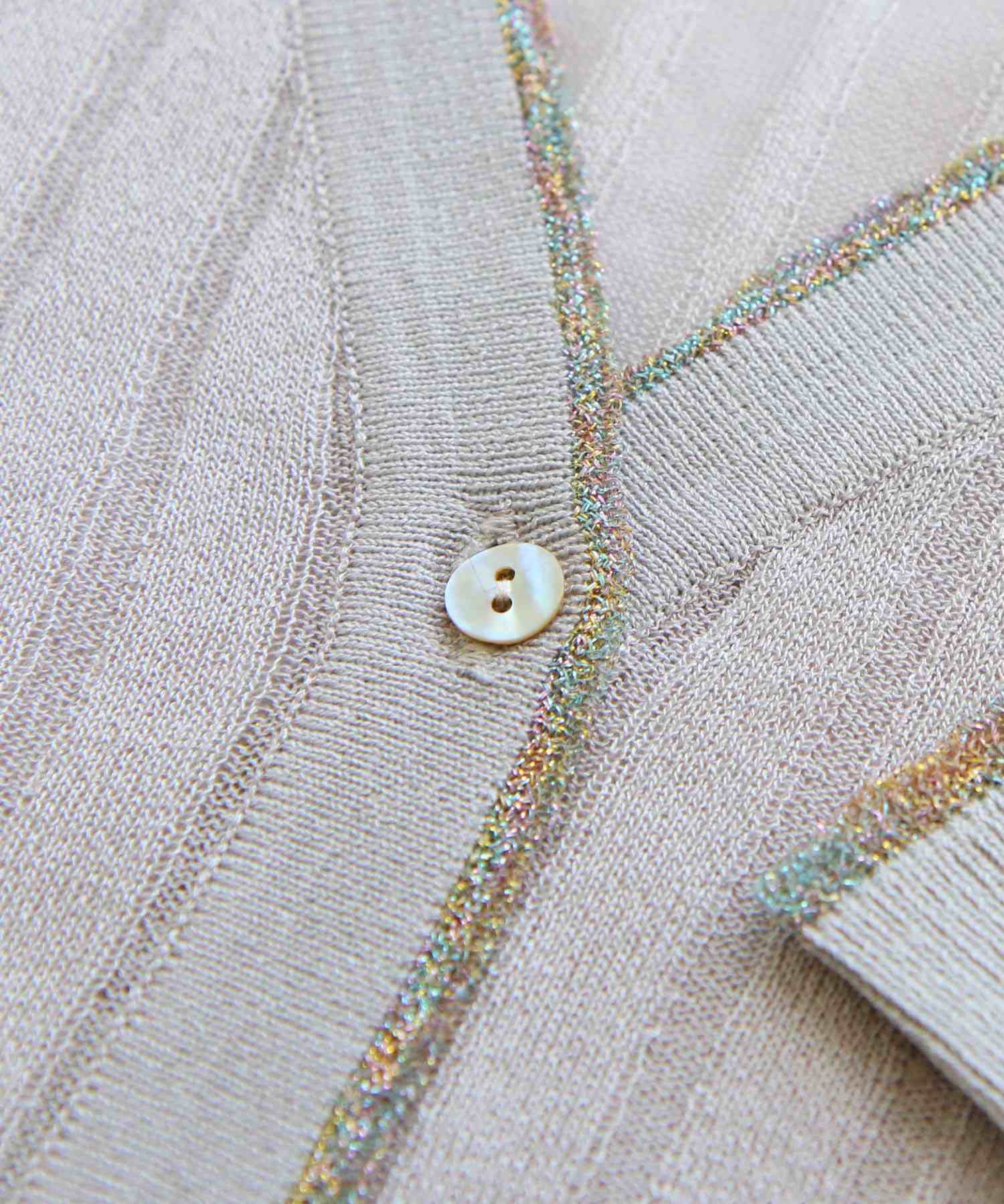 ルイルエブティック RUIRUE BOUTIQUE 洗える ストレッチ ｜ ラメ バイカラー シアー リブ カーデ ｜ レディース きれいめ 長袖 オフィスカジュアル 通勤服 サマーニット ニットトップス リブニット カーディガン （ホワイト） ホワイト