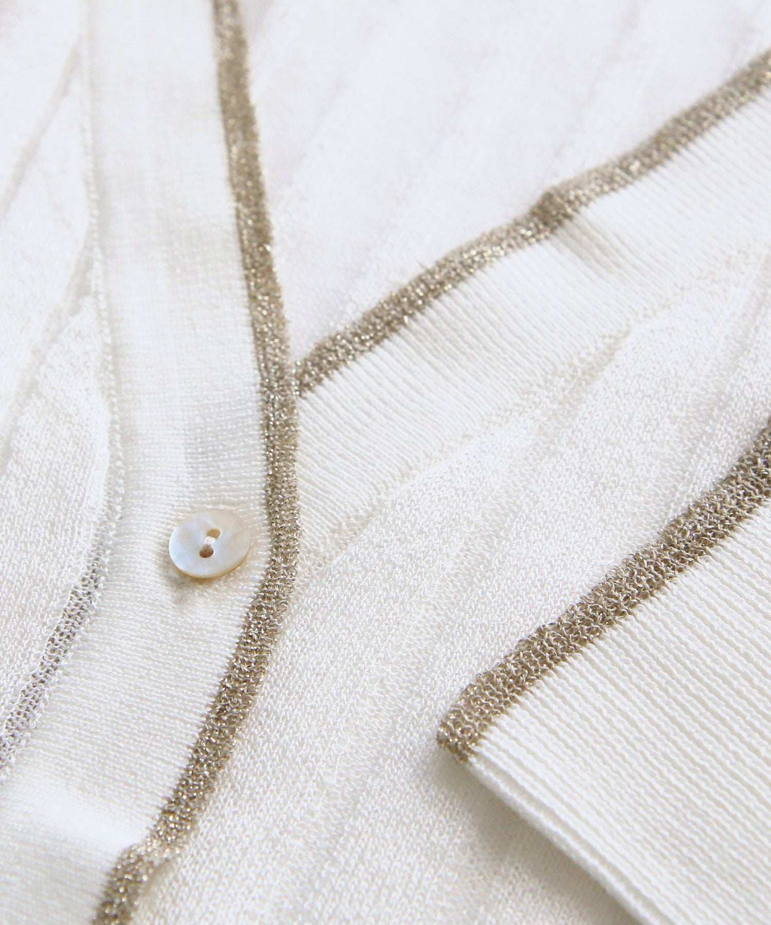 ルイルエブティック RUIRUE BOUTIQUE 洗える ストレッチ ｜ ラメ バイカラー シアー リブ カーデ ｜ レディース きれいめ 長袖 オフィスカジュアル 通勤服 サマーニット ニットトップス リブニット カーディガン （ホワイト） ホワイト