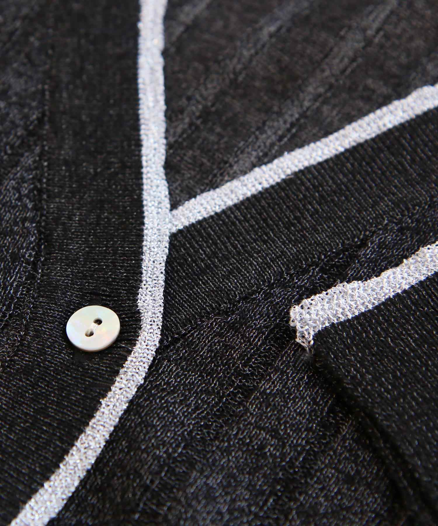 ルイルエブティック RUIRUE BOUTIQUE 洗える ストレッチ ｜ ラメ バイカラー シアー リブ カーデ ｜ レディース きれいめ 長袖 オフィスカジュアル 通勤服 サマーニット ニットトップス リブニット カーディガン （ホワイト） ホワイト