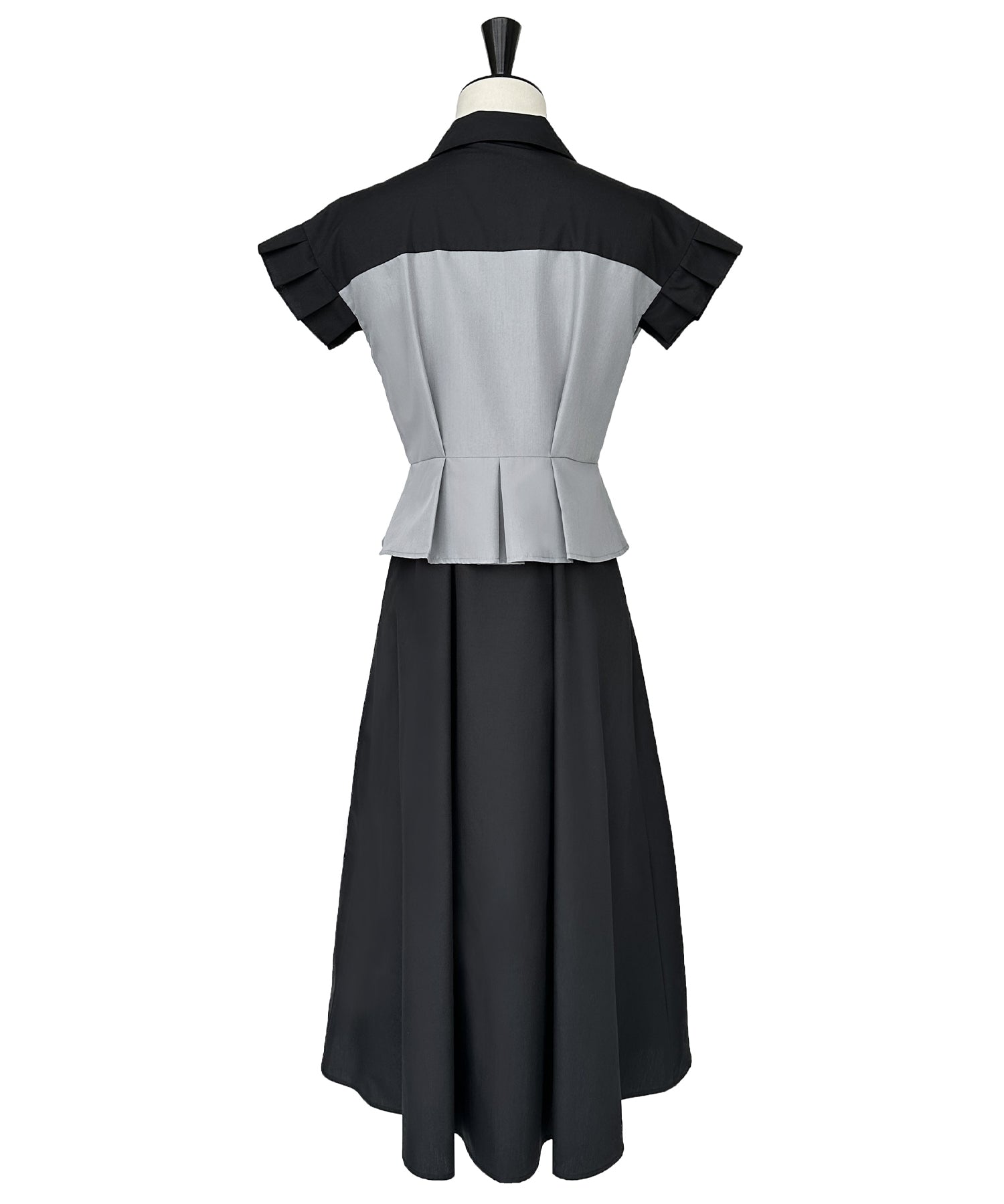 ルイルエブティック RUIRUE BOUTIQUE ビスチェ風バイカラーシャツワンピース （ブラック×グレー） ブラック×グレー