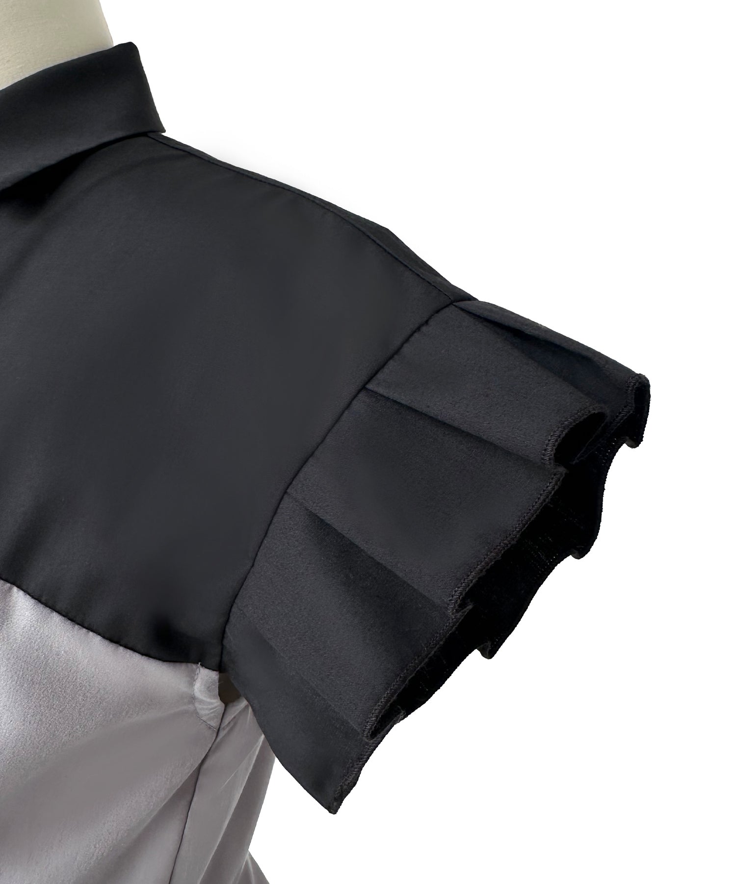 ルイルエブティック RUIRUE BOUTIQUE ビスチェ風バイカラーシャツワンピース （ブラック×グレー） ブラック×グレー