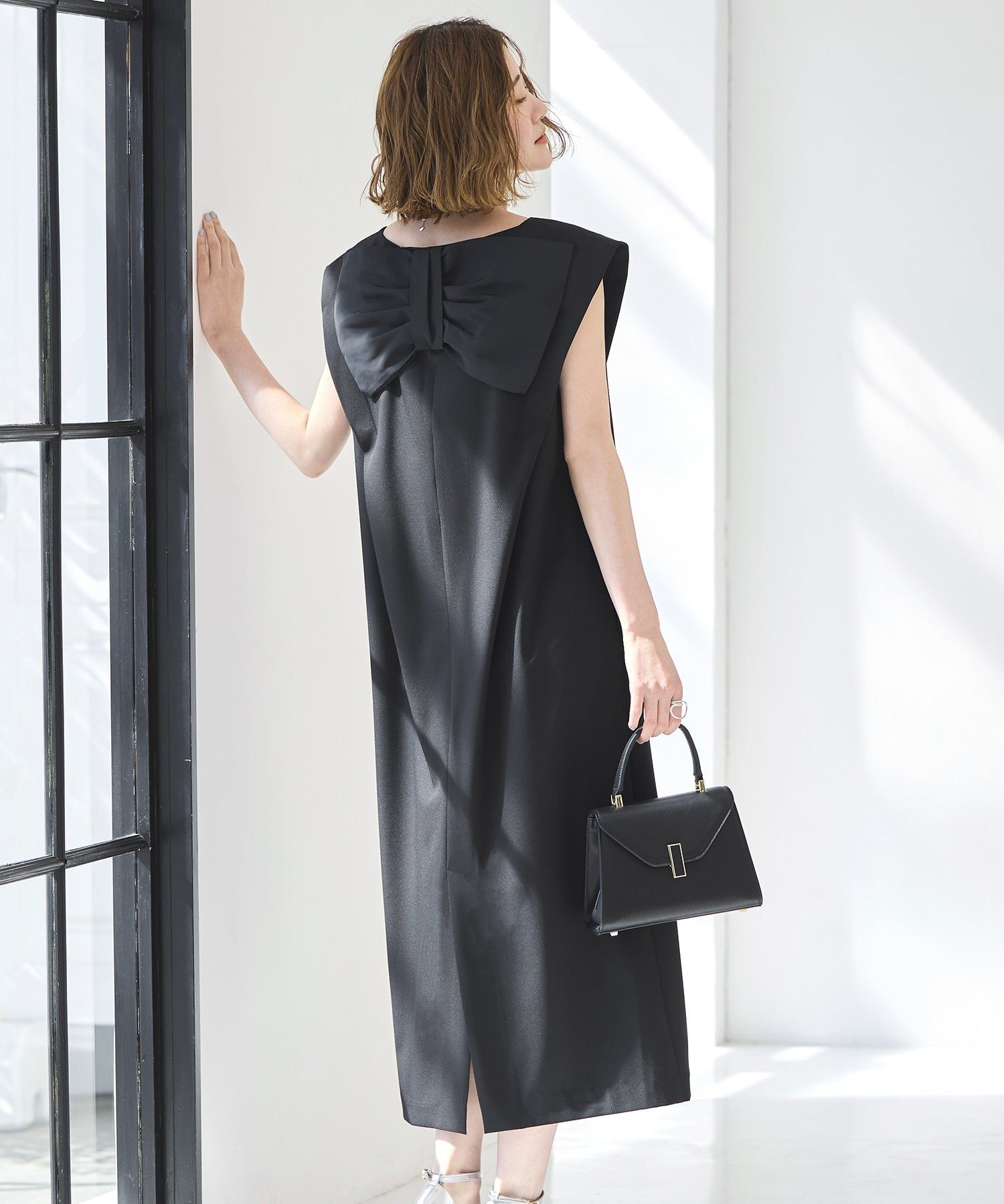 ルイルエブティック RUIRUE BOUTIQUE バックリボンコクーンワンピ （ブラック） ブラック