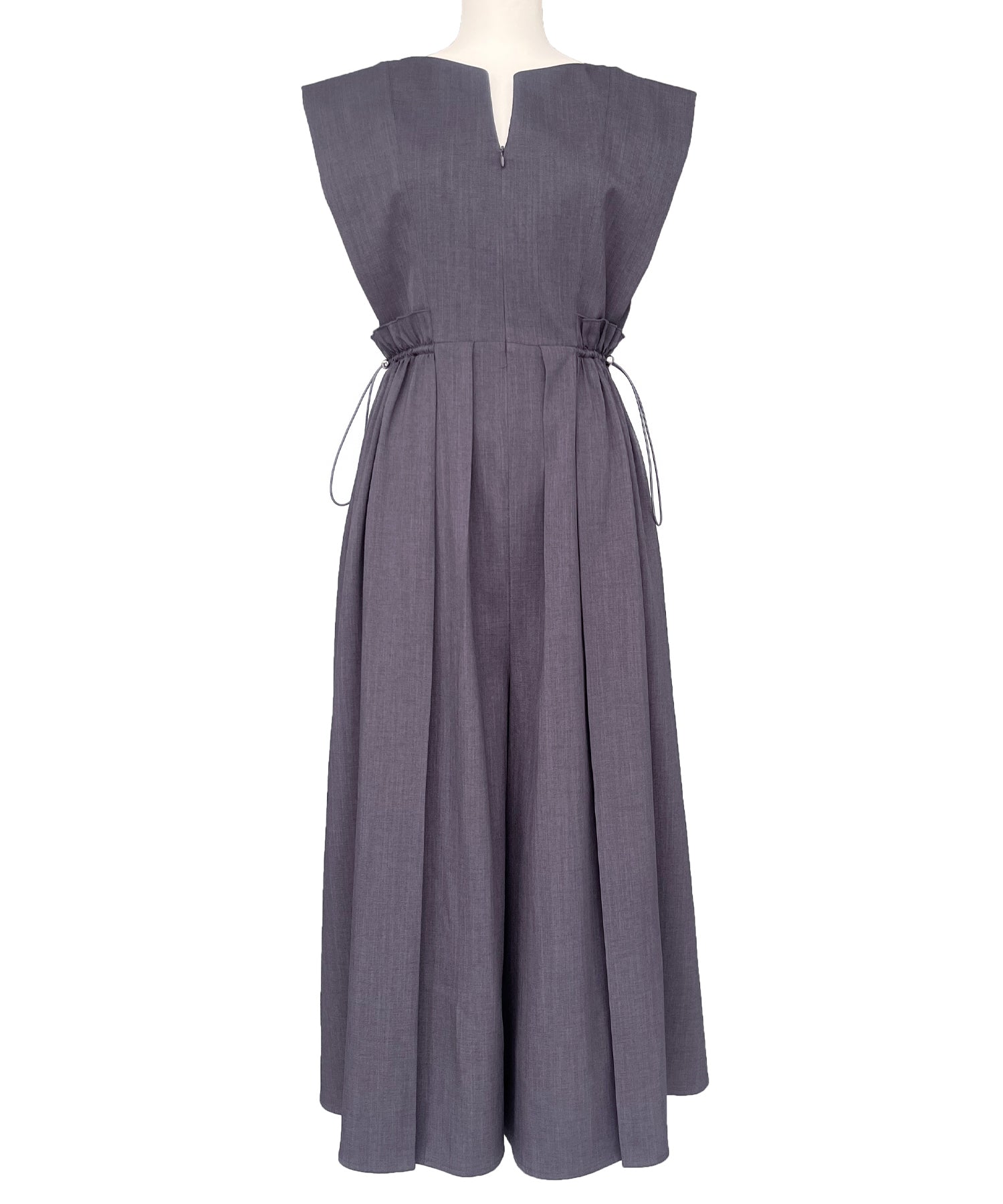 ルイルエブティック RUIRUE BOUTIQUE ウエストドロストワイドオールインワン （グレーネイビー） グレーネイビー