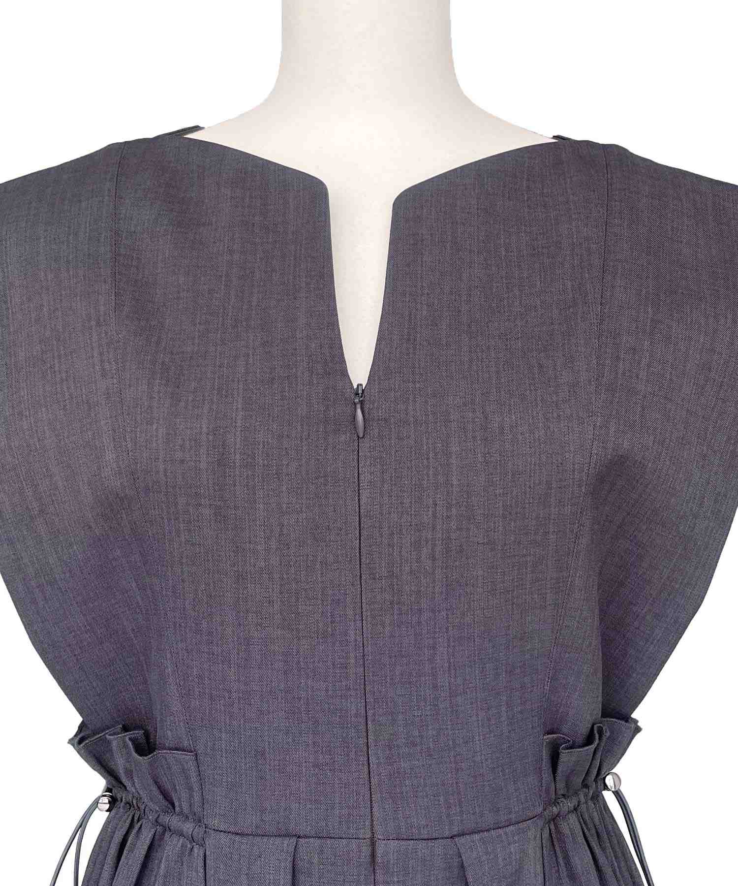 ルイルエブティック RUIRUE BOUTIQUE ウエストドロストワイドオールインワン （グレーネイビー） グレーネイビー