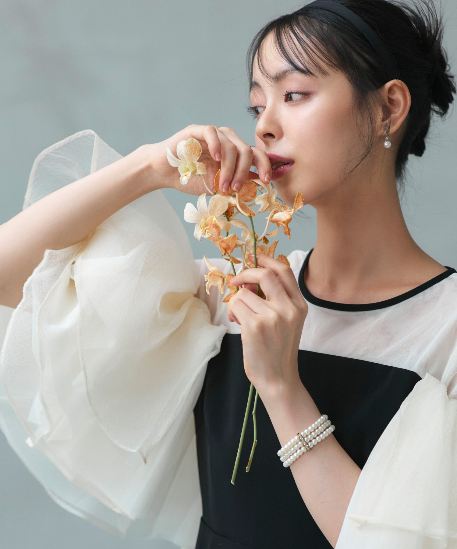 ルイルエブティック RUIRUE BOUTIQUE オケージョンドレス 結婚式 ストレッチ ｜ ボリューム フリルスリーブ タイトワンピース ドレス ｜ 二次会 披露宴 美脚 ワンピース オケージョン お呼ばれ パーティードレス （ブラック×ベージュ） ブラック×ベージュ