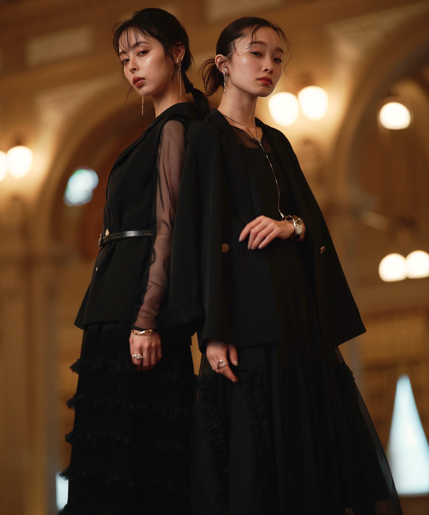 ルイルエブティック RUIRUE BOUTIQUE オケージョンドレス 結婚式 ストレッチ ｜ ジャケット ＆ チュール フリル ワンピース セット ｜ 二次会 披露宴 美脚 ワンピース オケージョン お呼ばれ パーティードレス （チャコール） チャコール