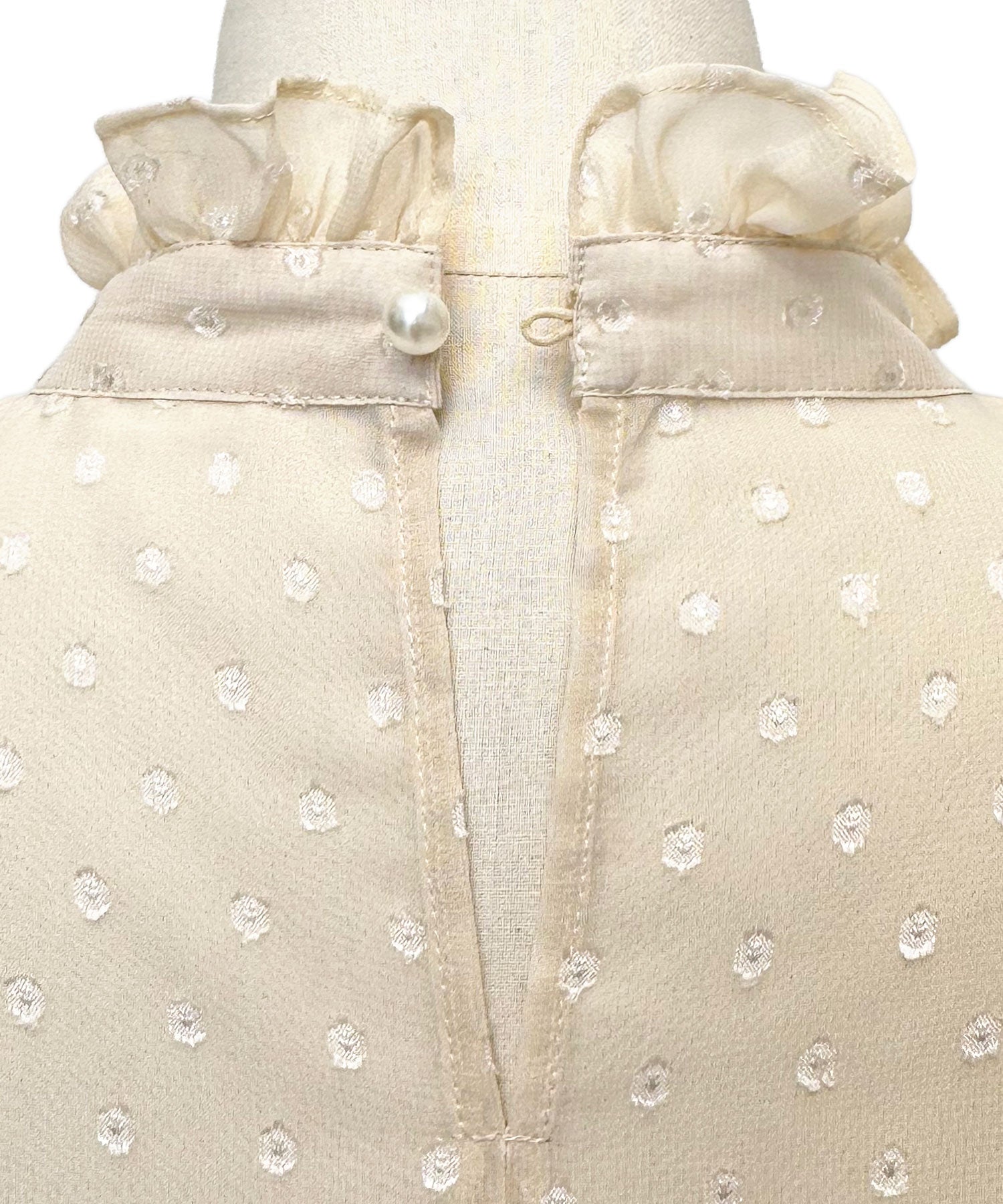 ルイルエブティック RUIRUE BOUTIQUE 洗える ｜ ドット シフォン ピンタック ブラウス ｜ レディース シアー トップス 体型カバー 長袖 透け感 オフィスカジュアル きれいめ 大人かわいい シャツ （ブラック） ブラック