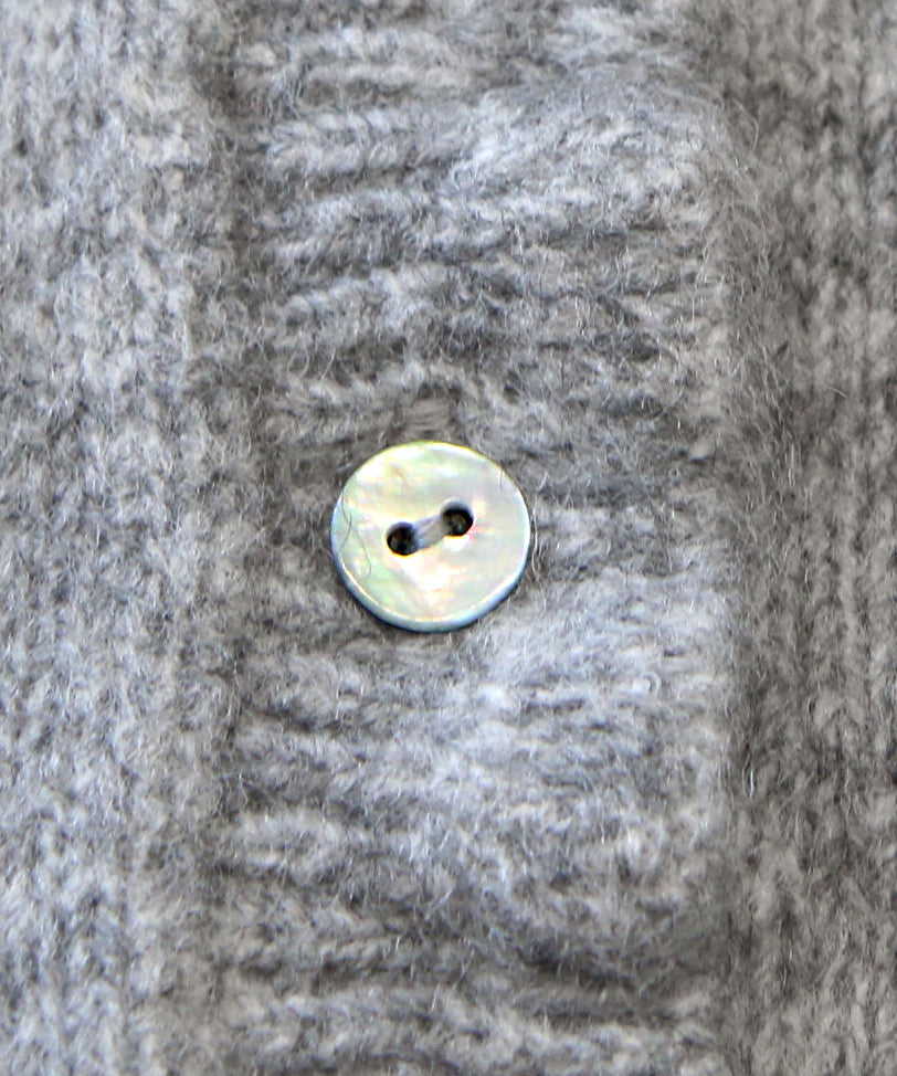 ルイルエブティック RUIRUE BOUTIQUE 洗える ストレッチ ｜ フリル クルーネック カーデ ｜ レディース ニットトップス オフィスカジュアル カーディガン トップス 長袖 セーター  （杢グレー） 杢グレー