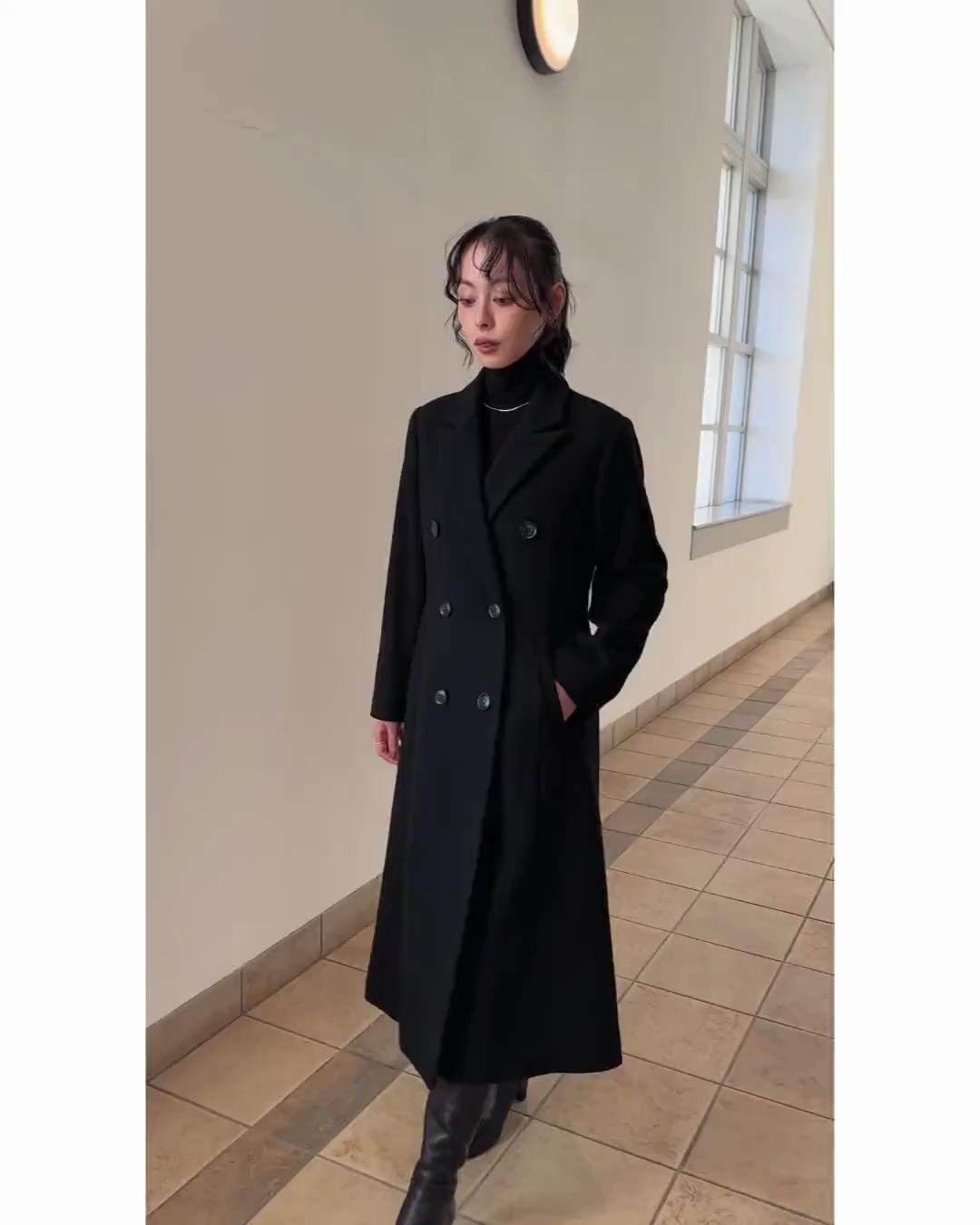 ルイルエブティック RUIRUE BOUTIQUE 【日本生地】フレア チェスターコート ｜ アウター / ウールコート / 尾州ウール コート （ブラック） ブラック