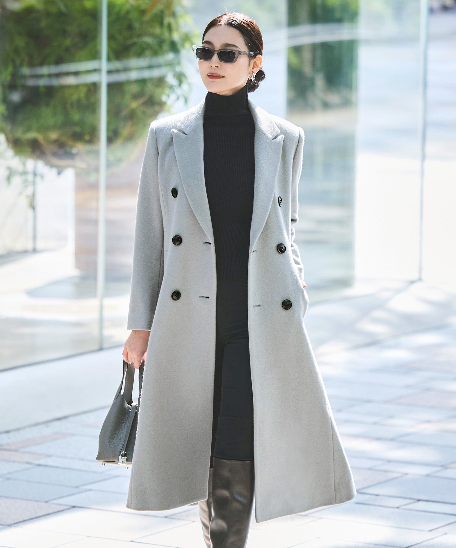 ルイルエブティック RUIRUE BOUTIQUE 【日本生地】フレア チェスターコート ｜ アウター / ウールコート / 尾州ウール コート （ミントグレー） ミントグレー