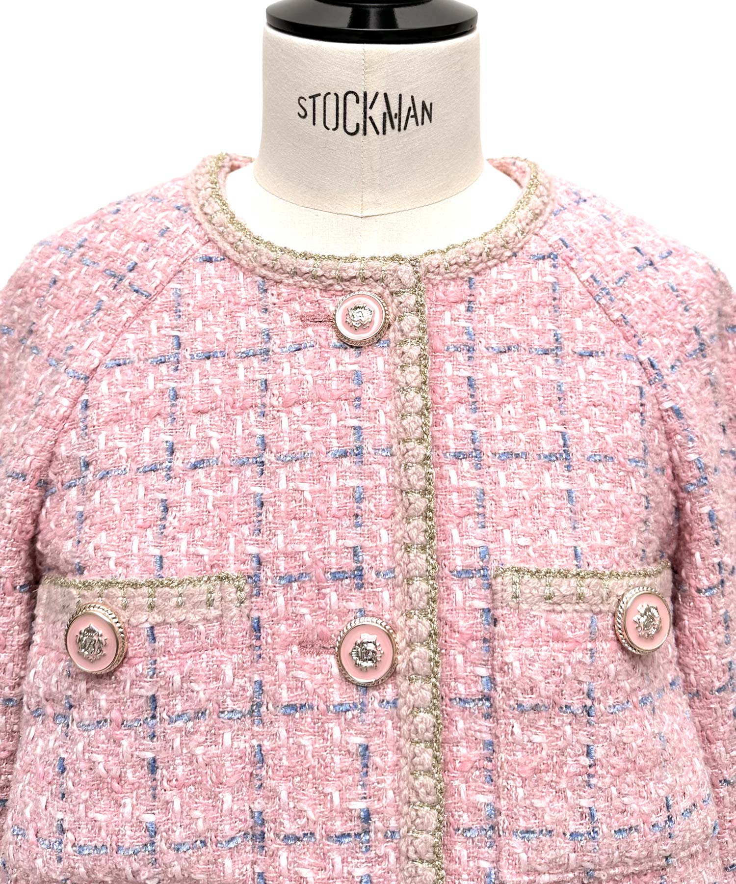 ルイルエブティック RUIRUE BOUTIQUE ファンシー ウール ツイード ノーカラー ジャケット ｜ アウター / ウールコート / コート / ツイードジャケット / ノーカラーコート （ブラック） ブラック