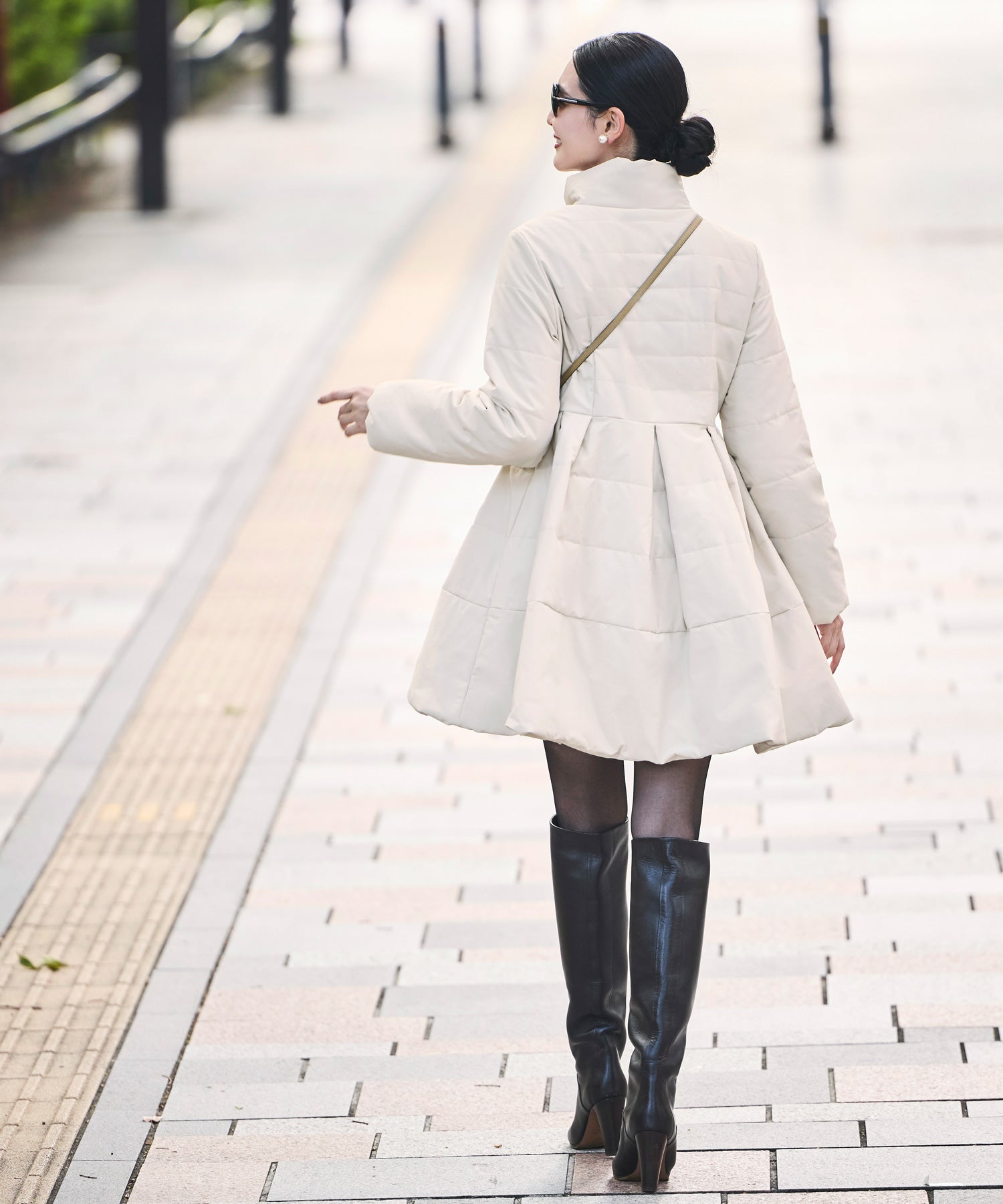 ルイルエブティック RUIRUE BOUTIQUE 洗える ｜ グログラン エレガンス キルトコート ｜ アウター / キルティングコート / ロングコート / エコダウン（エクリュ） エクリュ