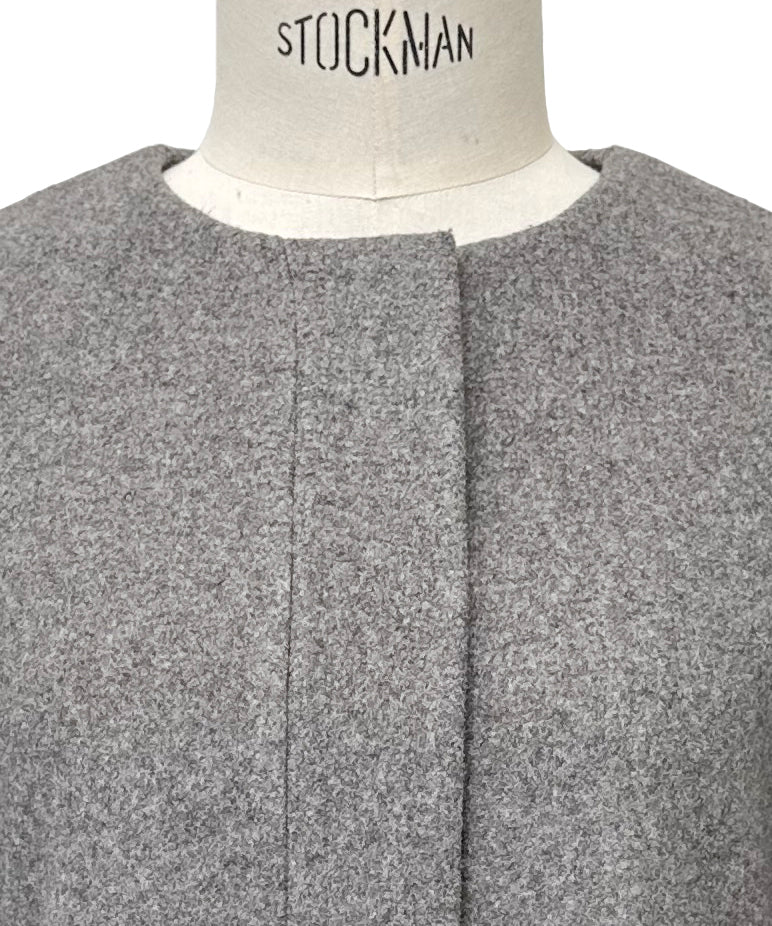 ルイルエブティック RUIRUE BOUTIQUE ニニットメルトン コクーン ペプラム ショートコート ｜ アウター / ウールコート / コート / ショート丈コート / ニットメルトンコート （グレー） グレー