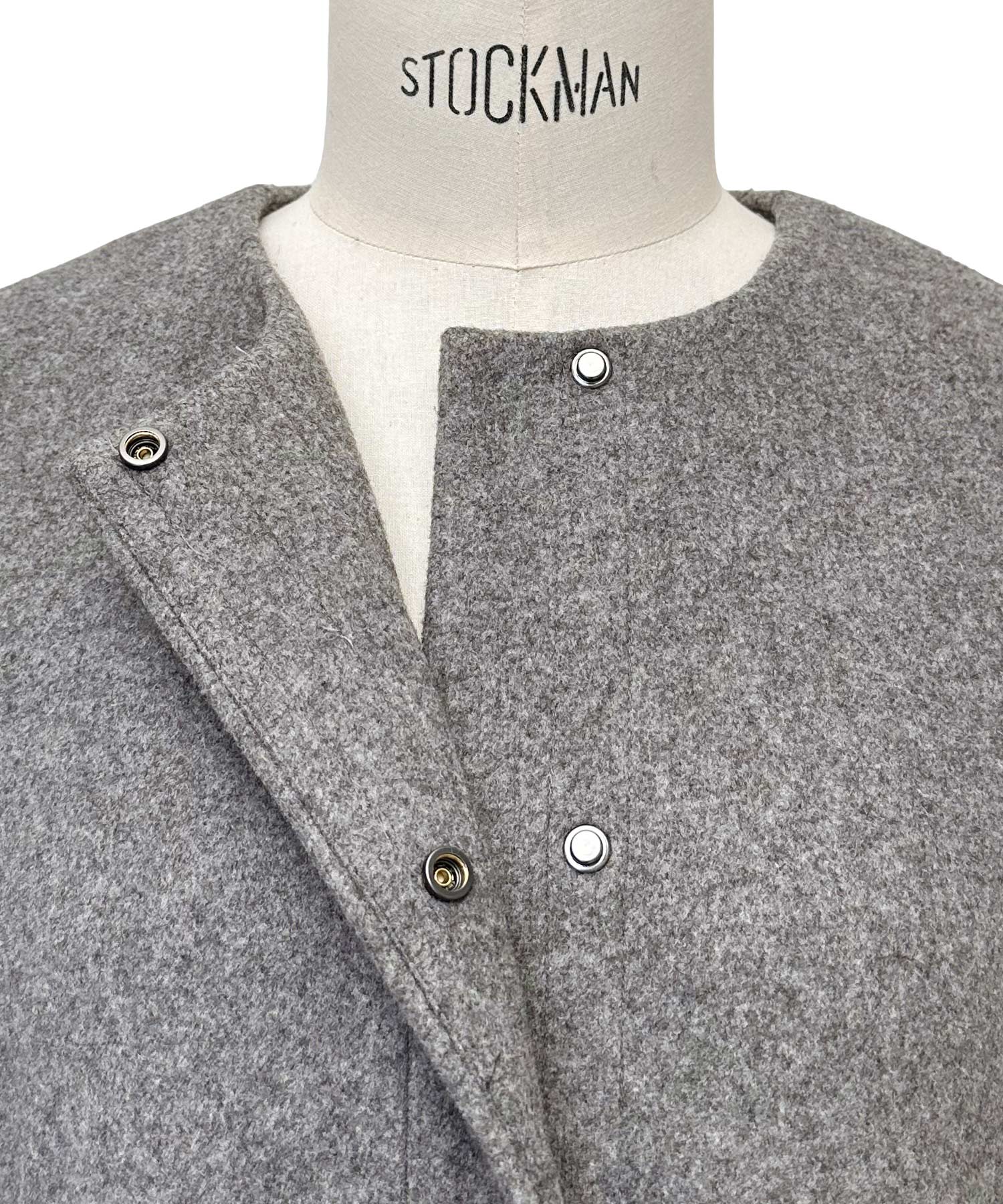 ルイルエブティック RUIRUE BOUTIQUE ニニットメルトン コクーン ペプラム ショートコート ｜ アウター / ウールコート / コート / ショート丈コート / ニットメルトンコート （グレー） グレー