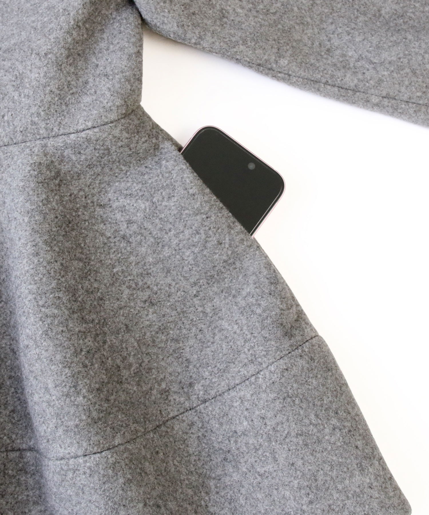 ルイルエブティック RUIRUE BOUTIQUE ニニットメルトン コクーン ペプラム ショートコート ｜ アウター / ウールコート / コート / ショート丈コート / ニットメルトンコート （グレー） グレー