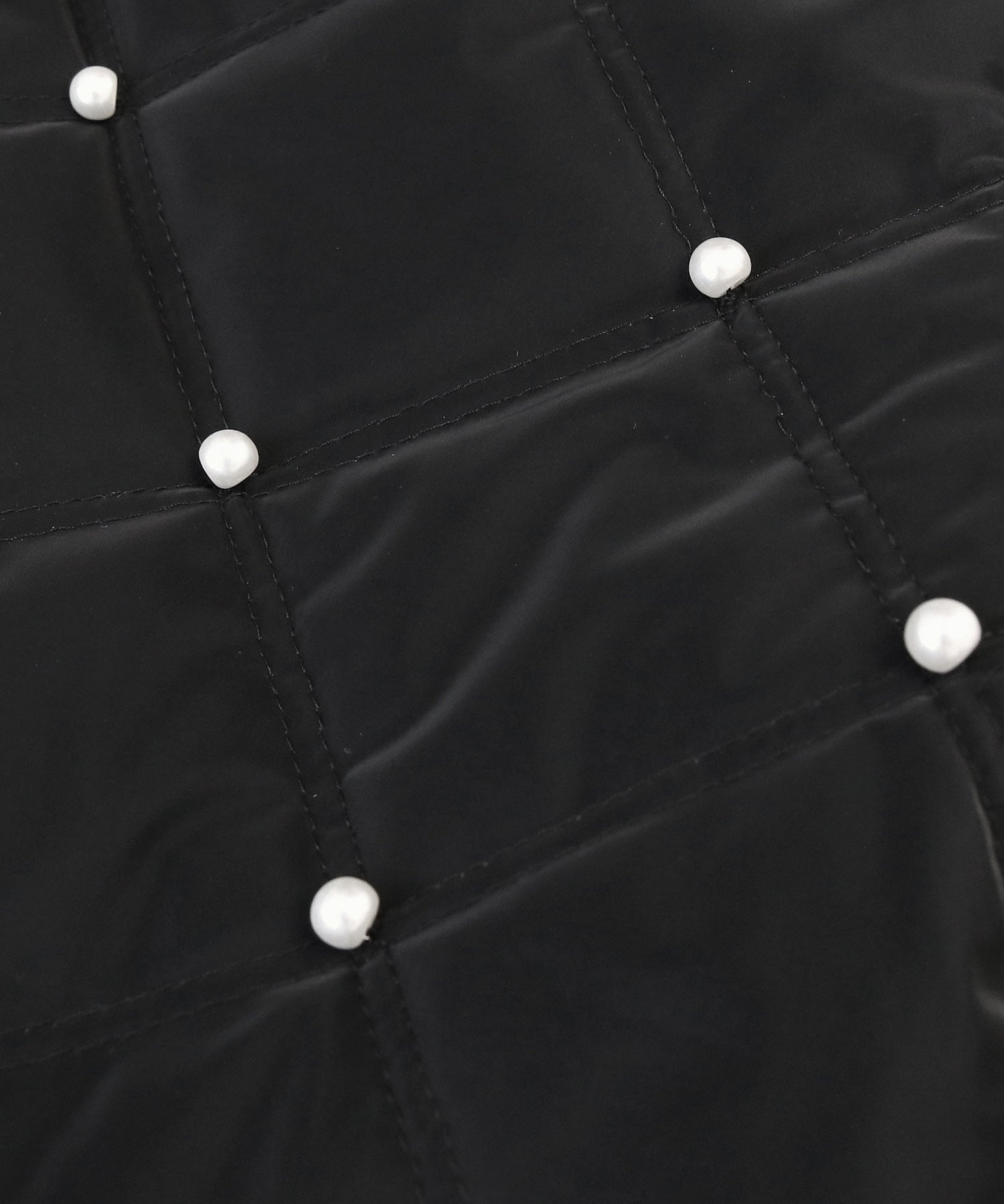 ルイルエブティック RUIRUE BOUTIQUE グロスタフタ×サーモ・アリーナ ｜ 洗える ｜ キルティング ジレ ワンピース ( パール / リボン ) ｜ アウター / コート / ジレ / キルティングコート （リボン/ブラック） リボン/ブラック