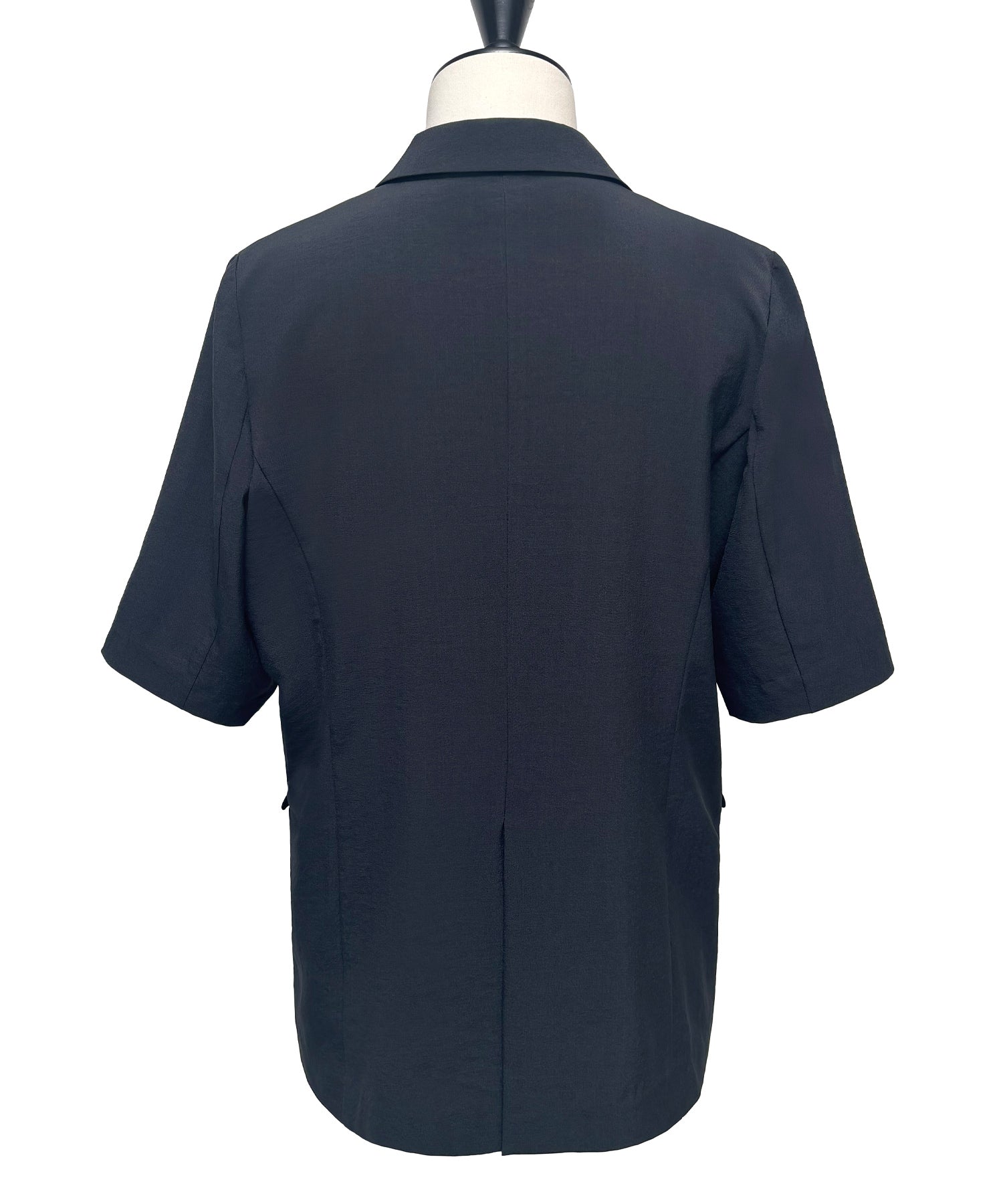 ルイルエブティック RUIRUE BOUTIQUE 選べる袖丈リネンライクテーラードジャケット （半袖/ブラック） 半袖/ブラック