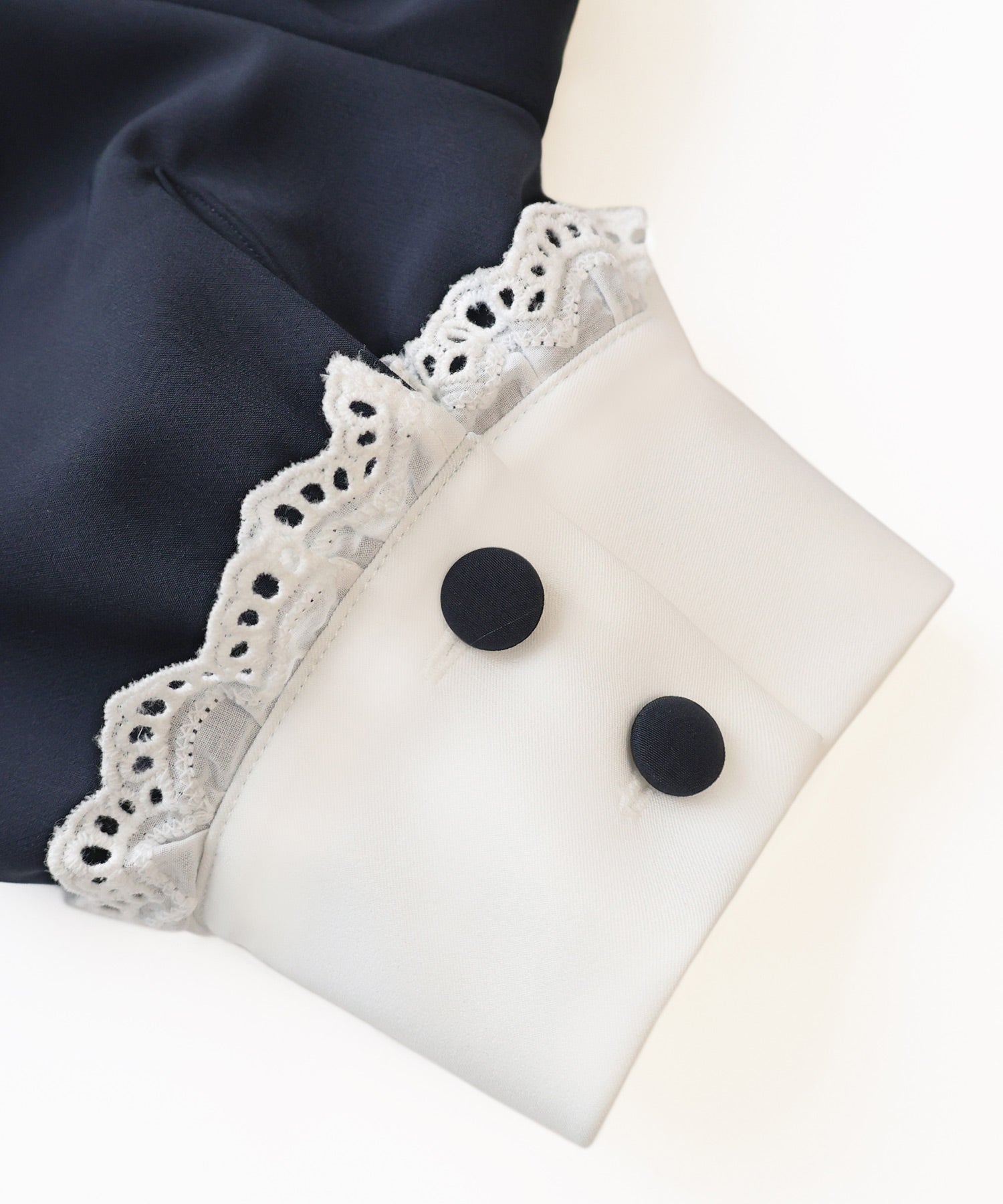 ルイルエブティック RUIRUE BOUTIQUE ストレッチ ｜ バイカラー クラシック ワンピース ｜ 夏ワンピース・ロングワンピース・シャツワンピース・デザインワンピース・襟付きワンピース・マーメイドスカート （アイボリー） アイボリー