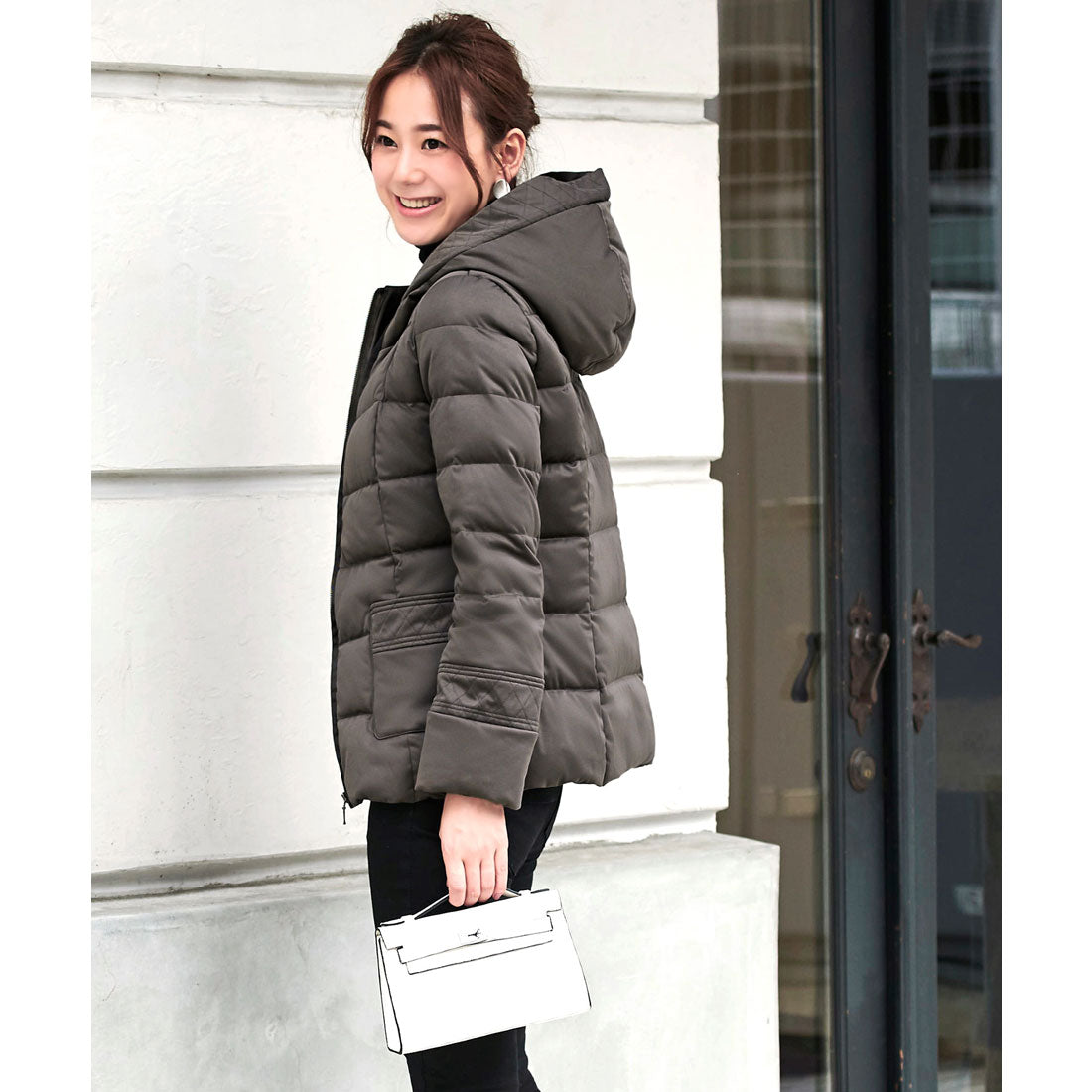 ルイルエブティック RUIRUE BOUTIQUE プレミアムストレッチライトダウンミドルフードタイプ