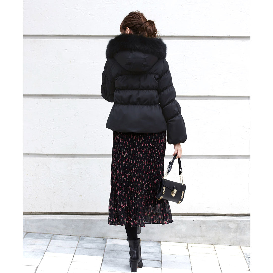 ルイルエブティック RUIRUE BOUTIQUE フォックスファーシャーリングダウンジャケット （ブラック/BL） ブラック