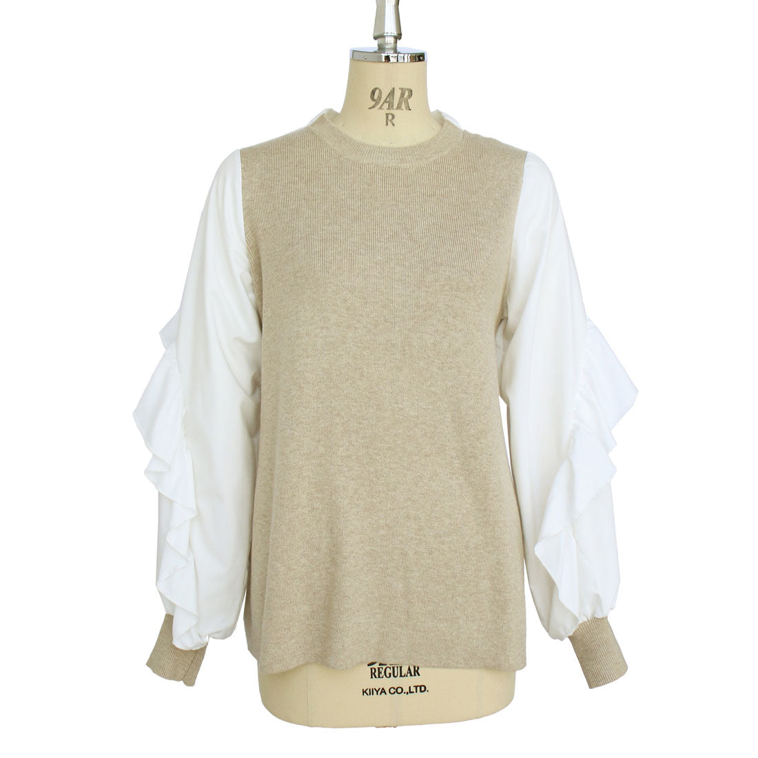 ルイルエブティック RUIRUE BOUTIQUE フリルスリーブプルオーバーニット