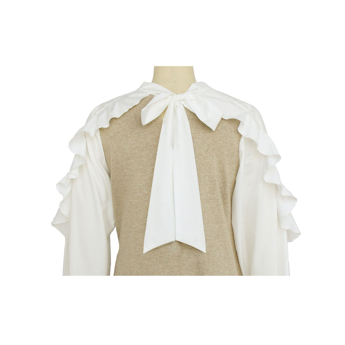 ルイルエブティック RUIRUE BOUTIQUE フリルスリーブプルオーバーニット
