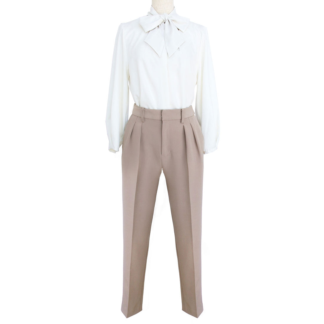 ルイルエブティック RUIRUE BOUTIQUE 【洗える】【3点セット】ノーカラーウエストタックペプラムパンツスーツ 消臭・抗菌 手洗い ウォッシャブル 卒園式 卒業式 入園式 入学式 七五三 スタイリッシュ セットアップ （ベージュ） ベージュ