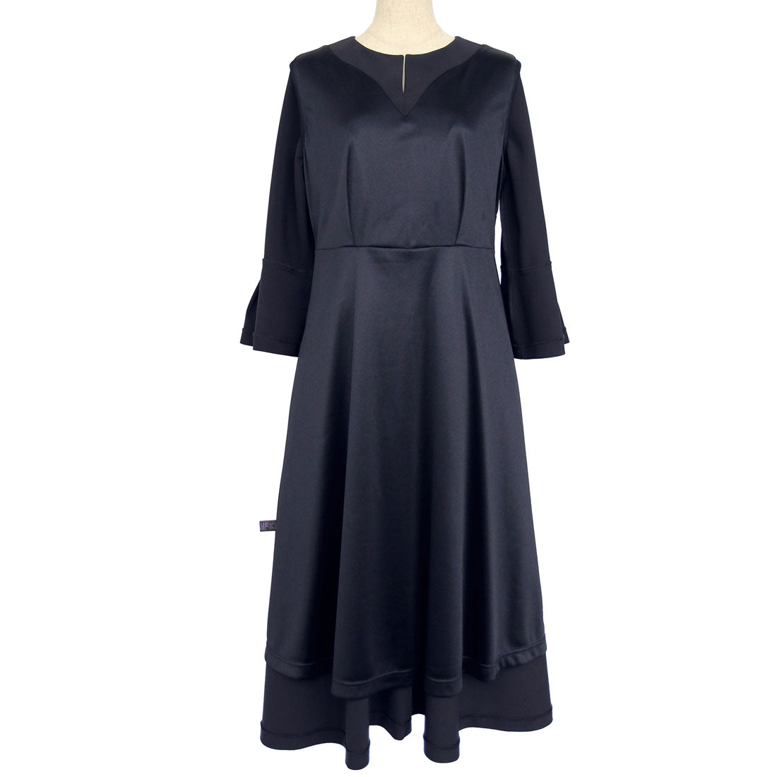 ルイルエブティック RUIRUE BOUTIQUE ウエストパールフレアワンピース 結婚式 パーティー ドレス （ブラック） ブラック