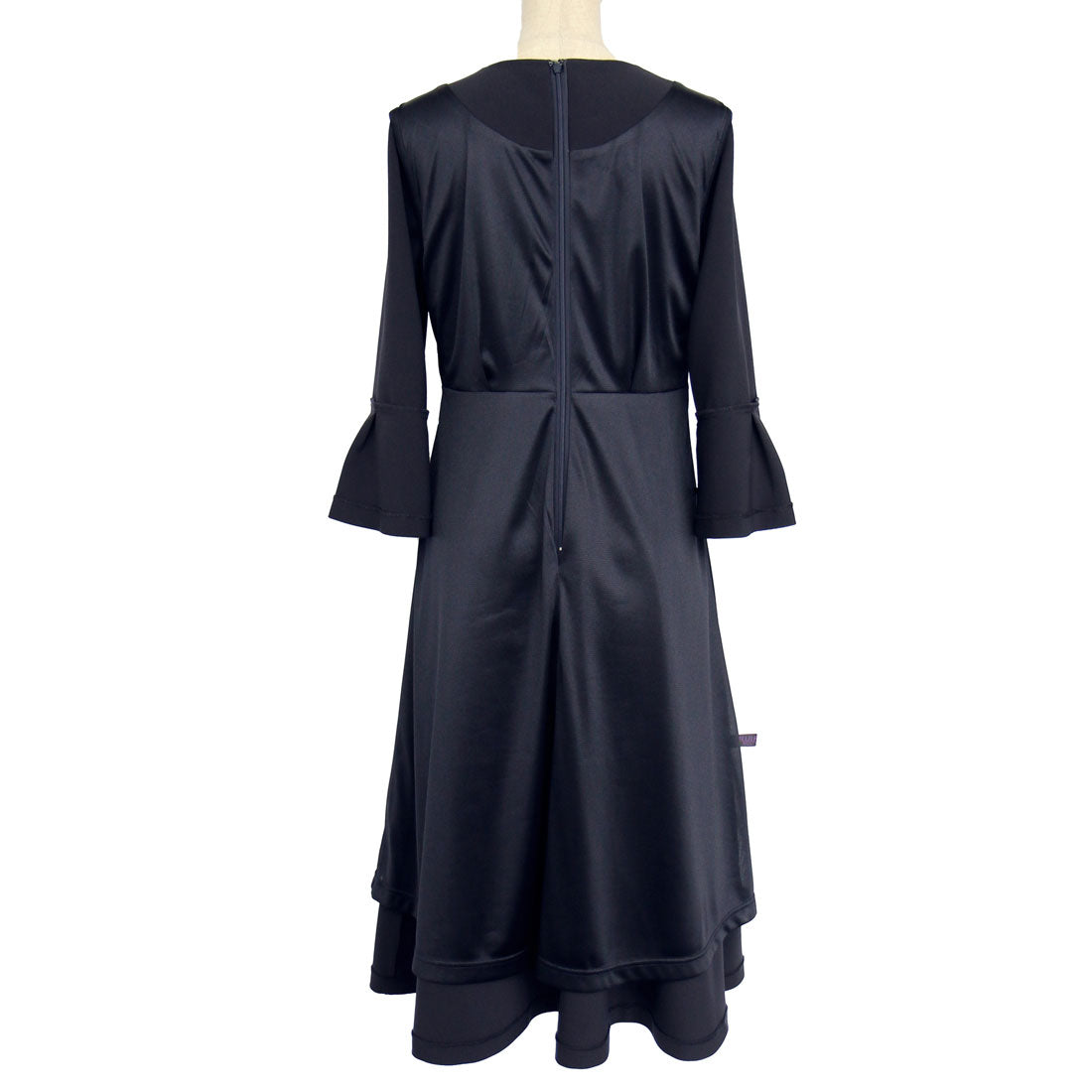 ルイルエブティック RUIRUE BOUTIQUE ウエストパールフレアワンピース 結婚式 パーティー ドレス （ブラック） ブラック