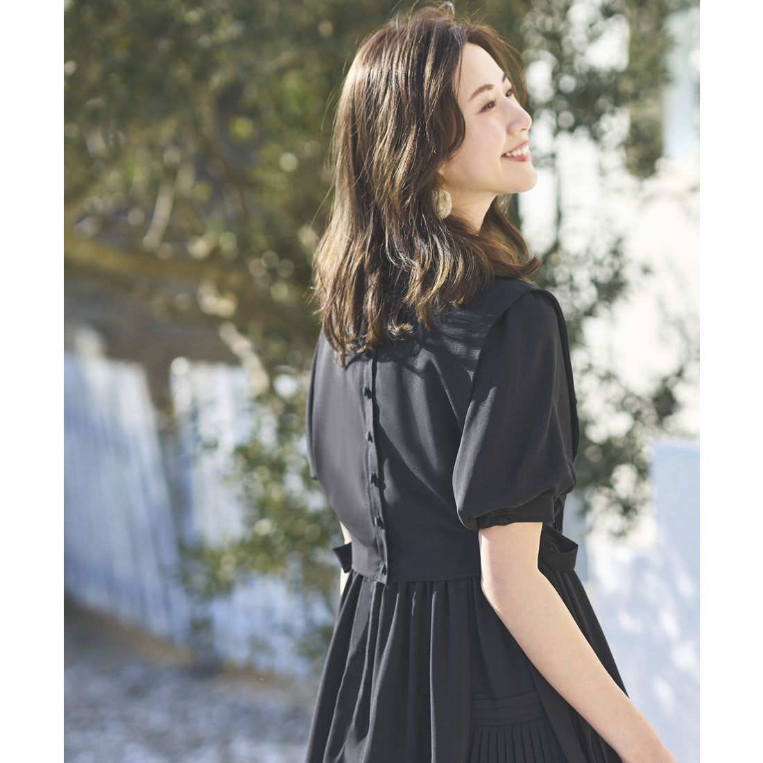 ルイルエブティック RUIRUE BOUTIQUE ジレ付きサイドプリーツワンピース