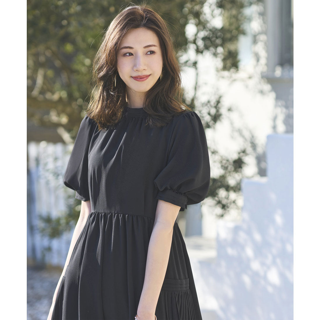 ルイルエブティック RUIRUE BOUTIQUE ジレ付きサイドプリーツワンピース