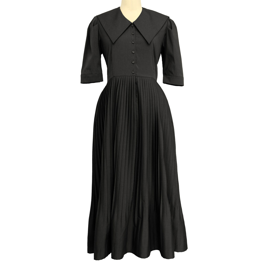 ルイルエブティック RUIRUE BOUTIQUE ビッグカラーティアードプリーツワンピース