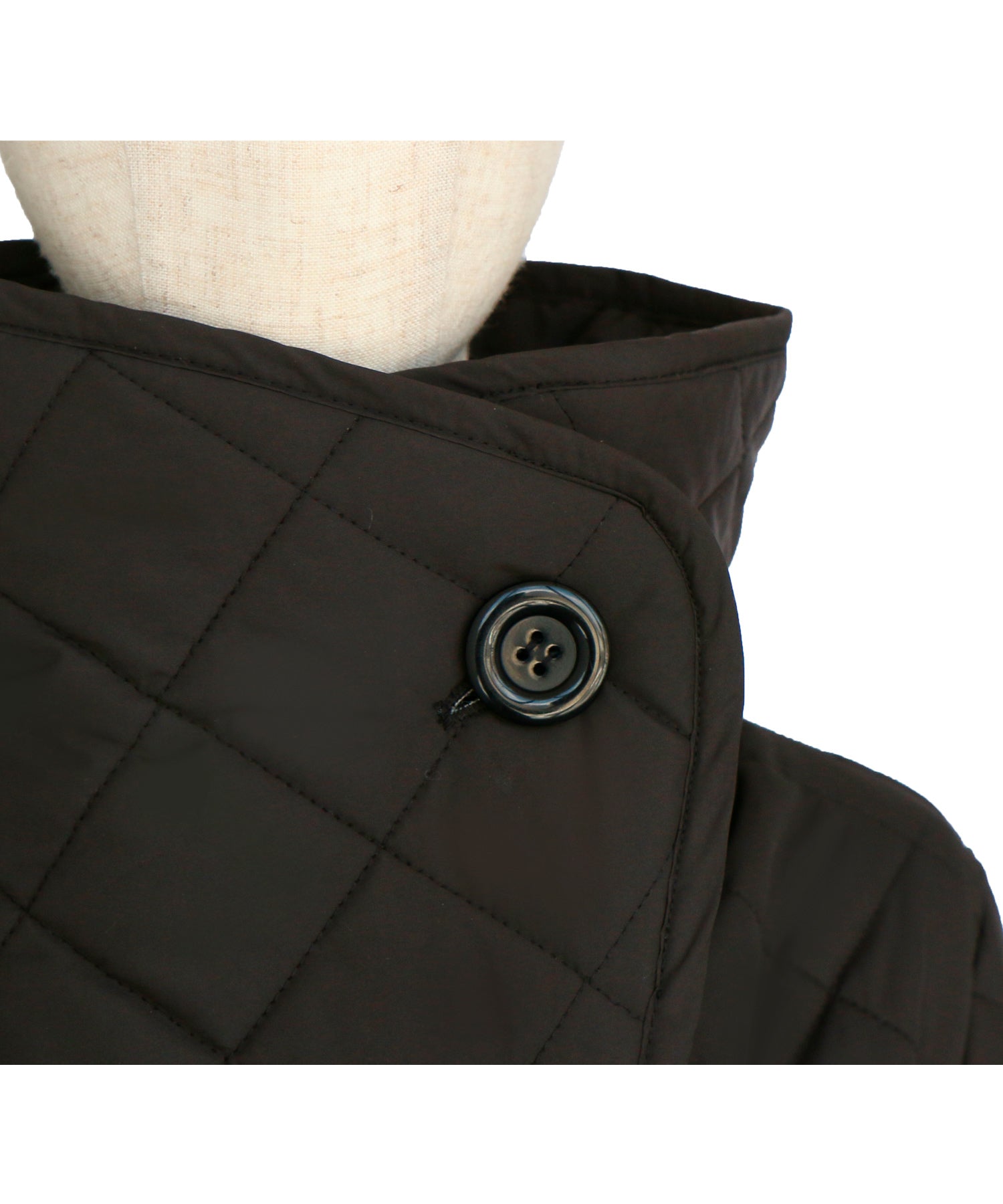 ルイルエブティック RUIRUE BOUTIQUE ライトサーモキルティングサイドリブコート ｜ レディース アウター 羽織 体型カバー 保温 暖かい 軽量 ロングコート ミドルコート フード ライトサーモ ダウン風コート 中綿 ダイヤキルト キルティング （ブラック） ブラック