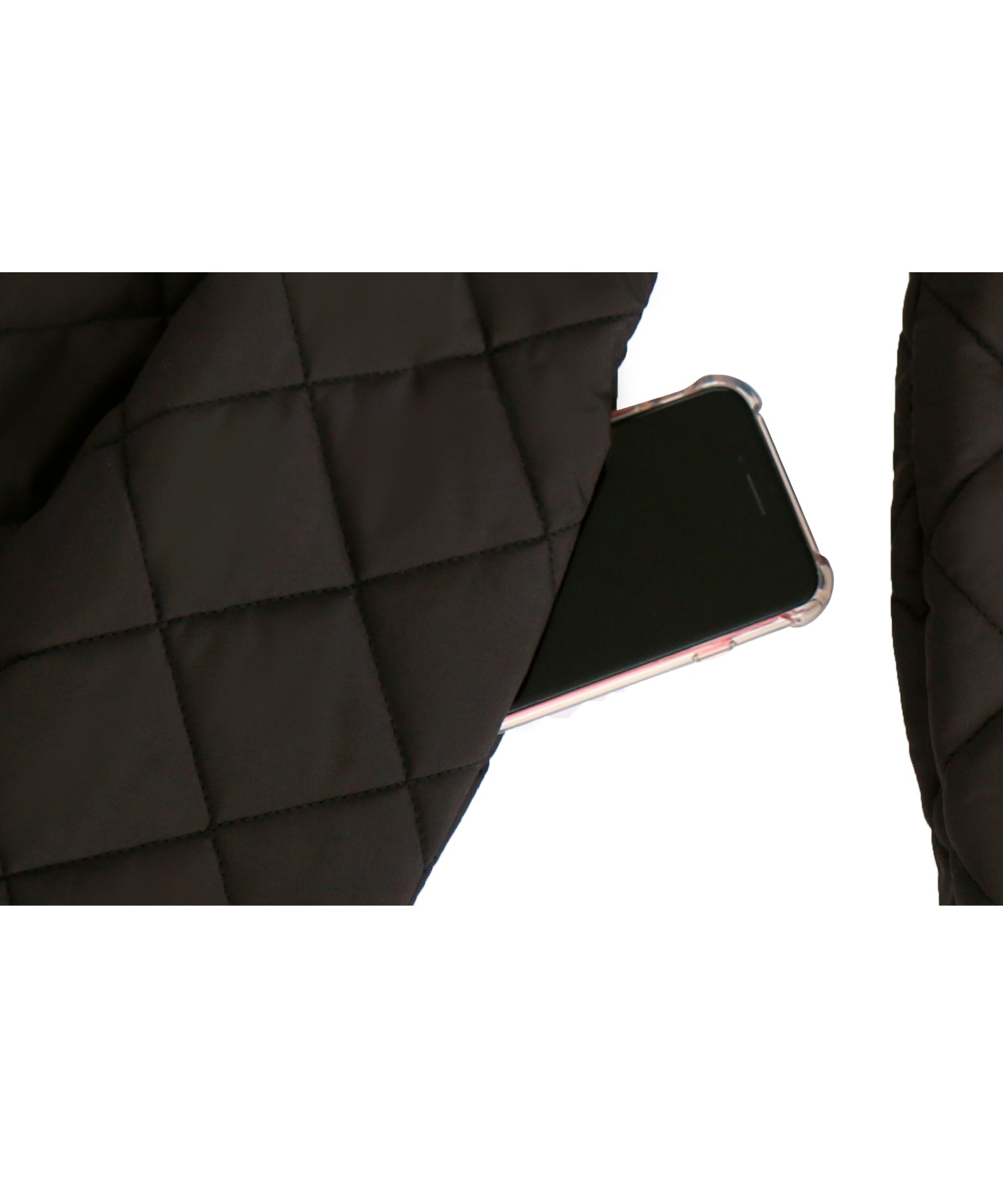 ルイルエブティック RUIRUE BOUTIQUE ライトサーモキルティングサイドリブコート ｜ レディース アウター 羽織 体型カバー 保温 暖かい 軽量 ロングコート ミドルコート フード ライトサーモ ダウン風コート 中綿 ダイヤキルト キルティング （ブラック） ブラック