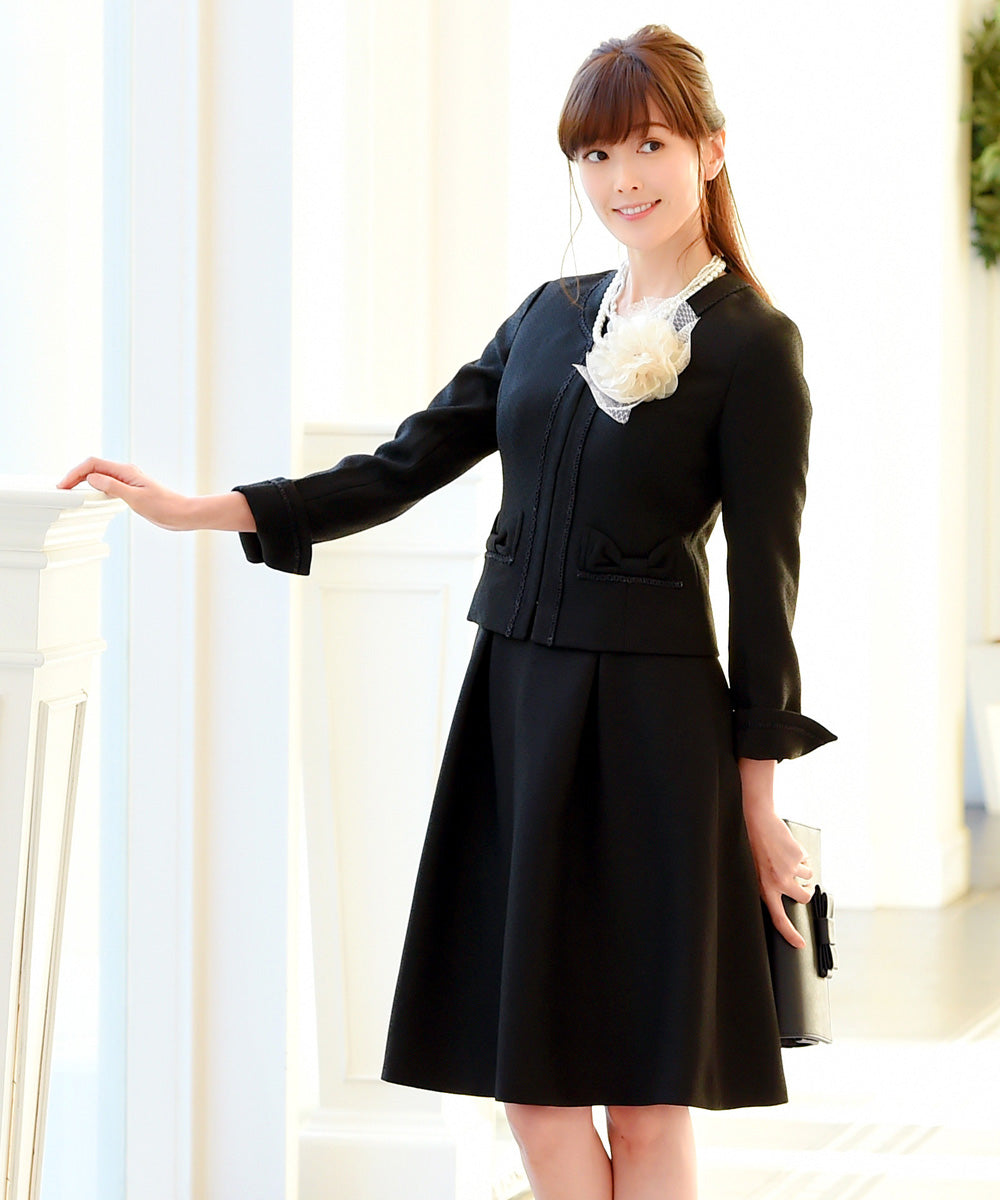 ルイルエブティック RUIRUE BOUTIQUE 着回し美人なアンサンブルスーツ,ブラック