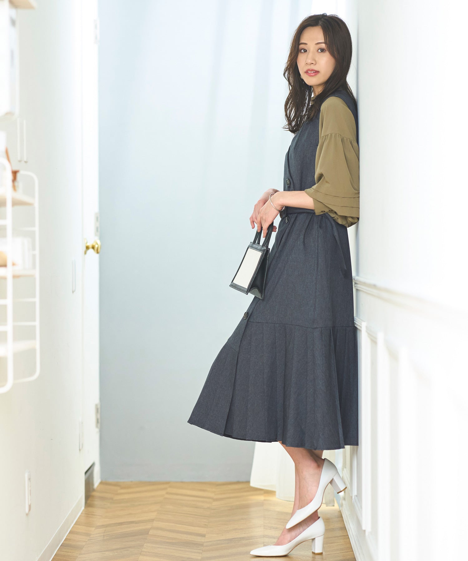 ルイルエブティック RUIRUE BOUTIQUE マルチwaySTYLE タックブラウス＆プリーツヘムワンピース