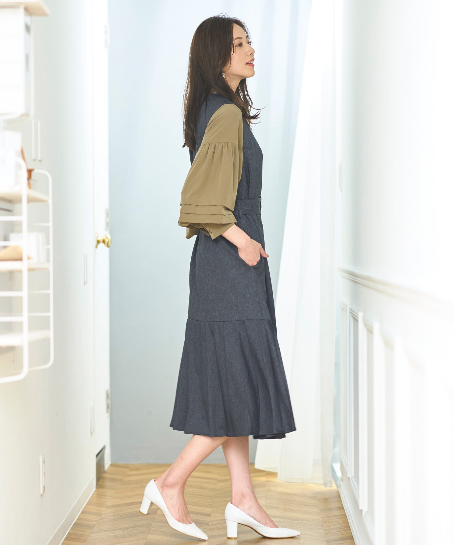 ルイルエブティック RUIRUE BOUTIQUE マルチwaySTYLE タックブラウス＆プリーツヘムワンピース