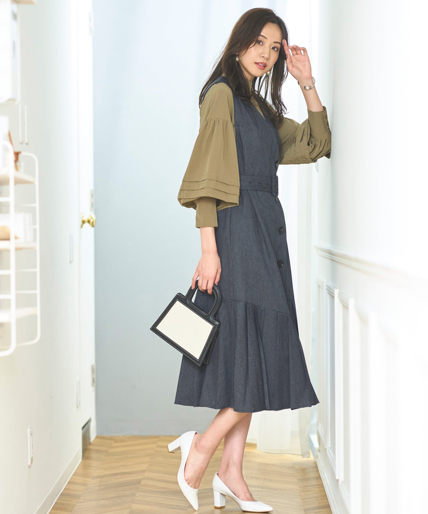 ルイルエブティック RUIRUE BOUTIQUE マルチwaySTYLE タックブラウス＆プリーツヘムワンピース