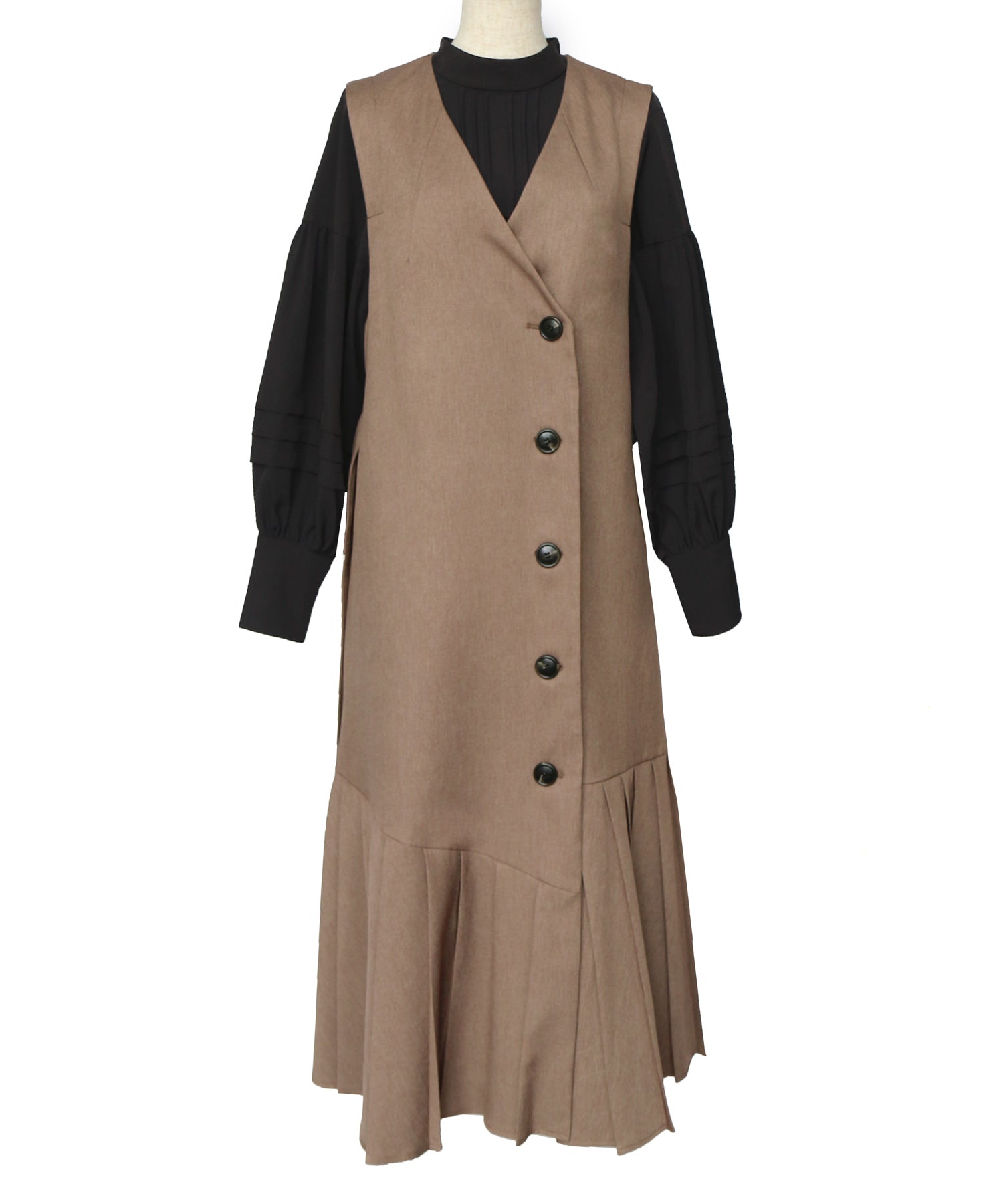 ルイルエブティック RUIRUE BOUTIQUE マルチwaySTYLE タックブラウス＆プリーツヘムワンピース