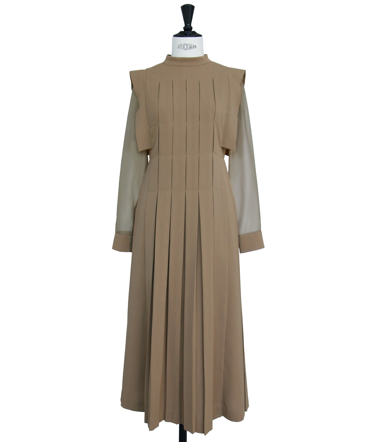 ルイルエブティック RUIRUE BOUTIQUE 【オケージョンドレス/結婚式】シアースリーブプリーツロングワンピース 披露宴 二次会 お呼ばれ フォーマル パーティードレス ロング丈 長袖 体型カバー 20代 30代 美脚効果 （ブラウン） ブラウン