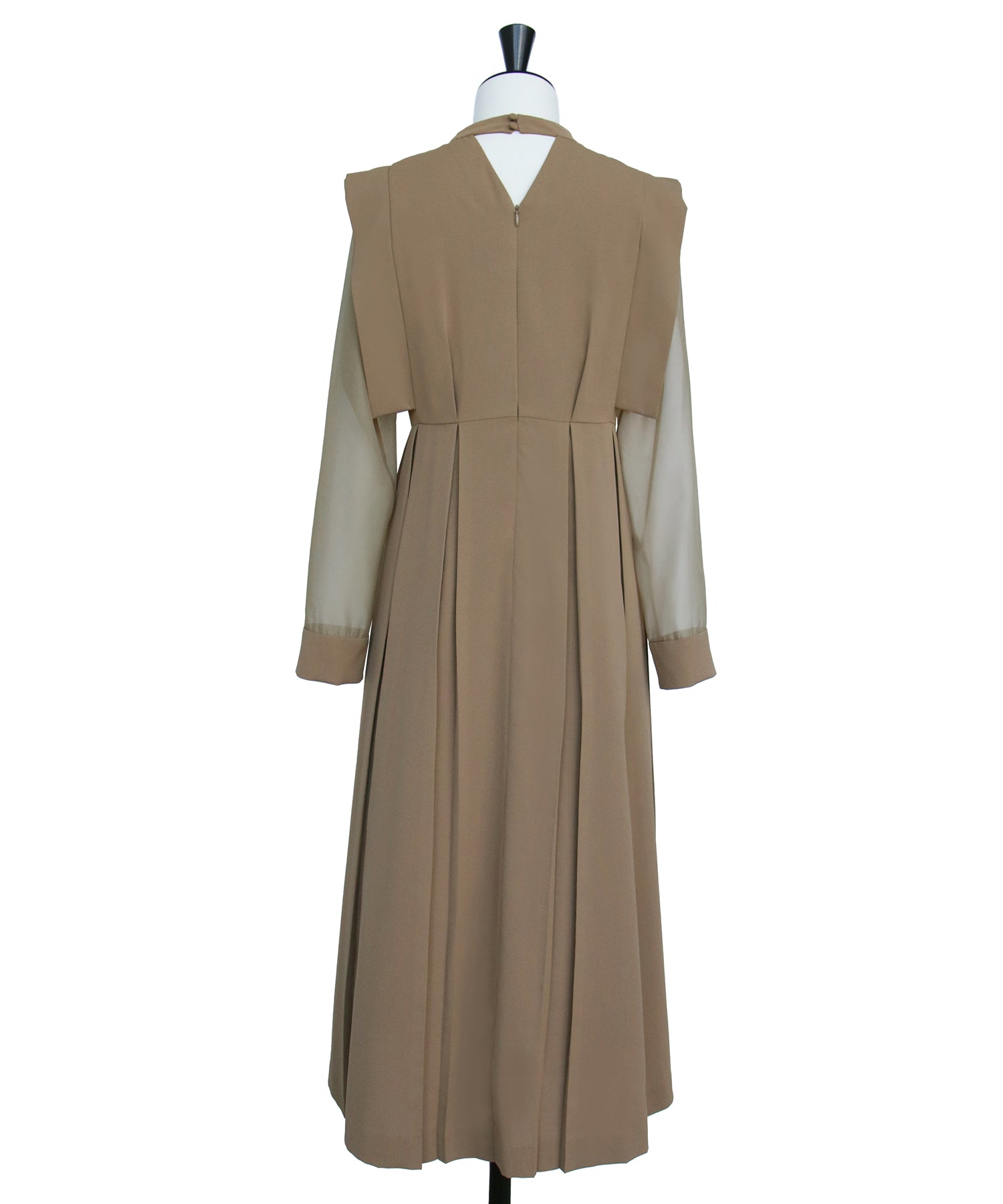 ルイルエブティック RUIRUE BOUTIQUE 【オケージョンドレス/結婚式】シアースリーブプリーツロングワンピース 披露宴 二次会 お呼ばれ フォーマル パーティードレス ロング丈 長袖 体型カバー 20代 30代 美脚効果 （ブラウン） ブラウン