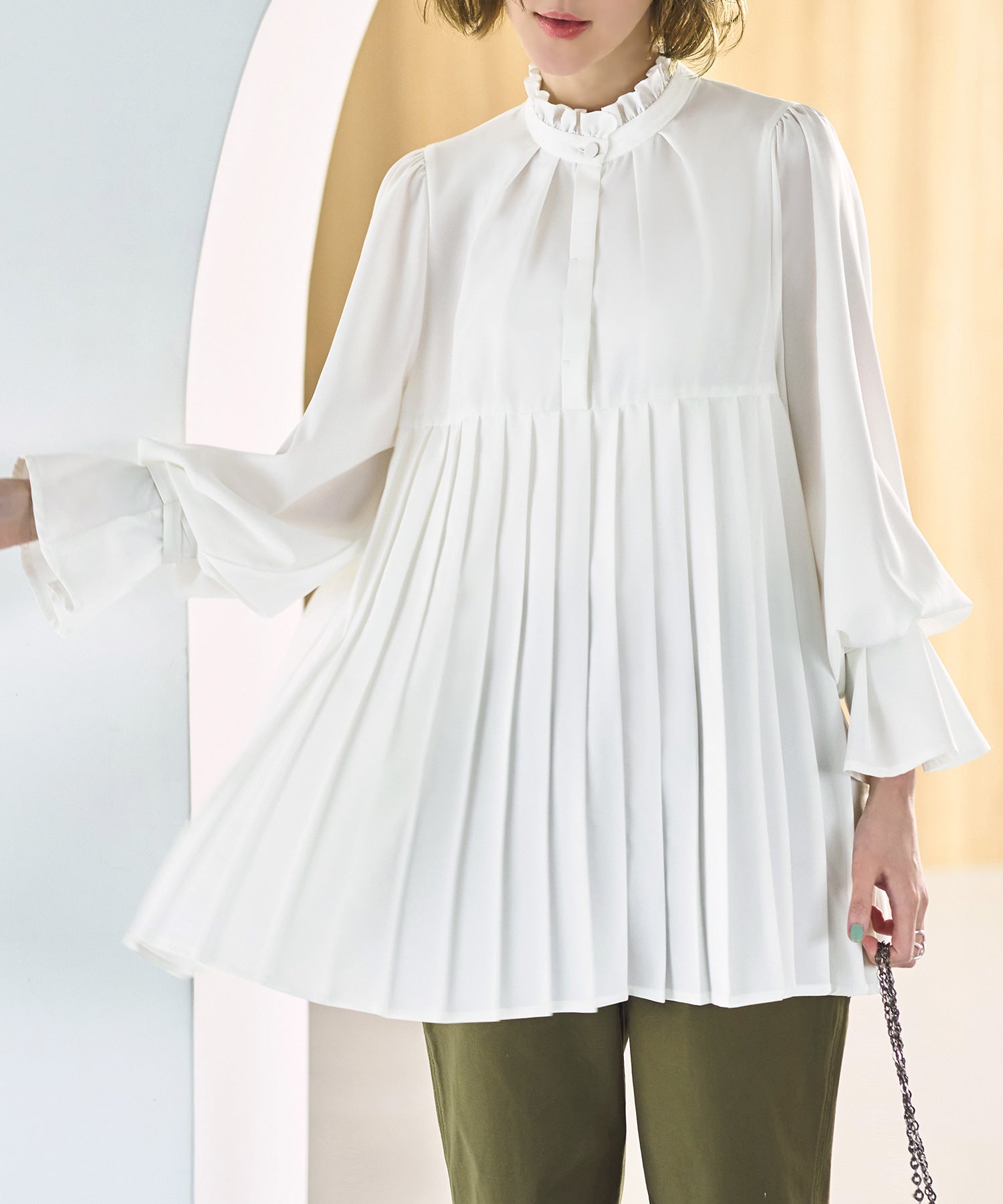 LOLL EVOTIC RUIRUE精品店百褶套衣襯衫