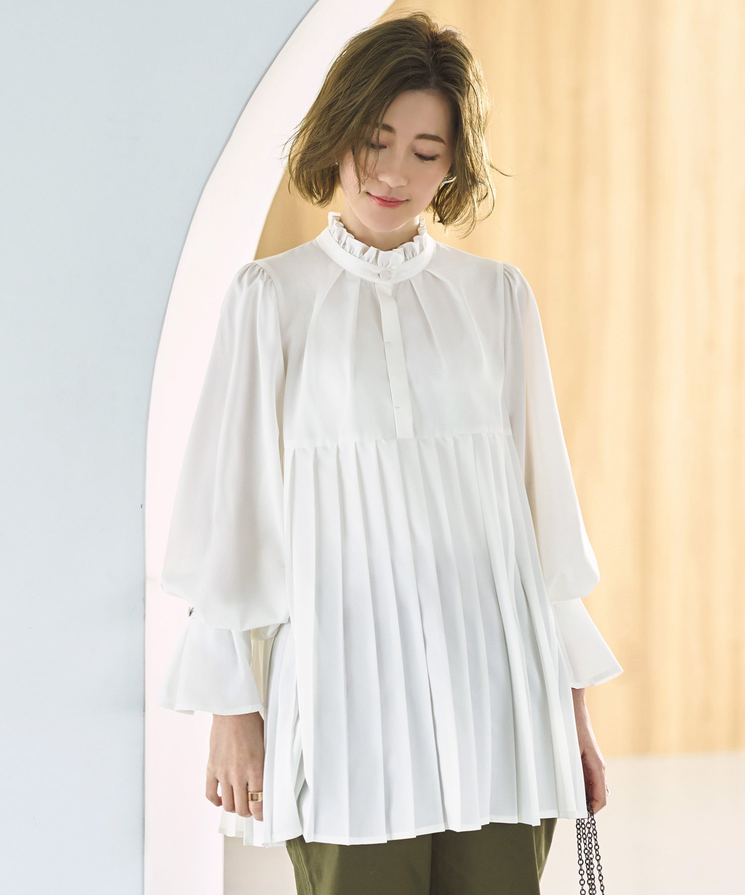 LOLL EVOTIC RUIRUE精品店百褶套衣襯衫