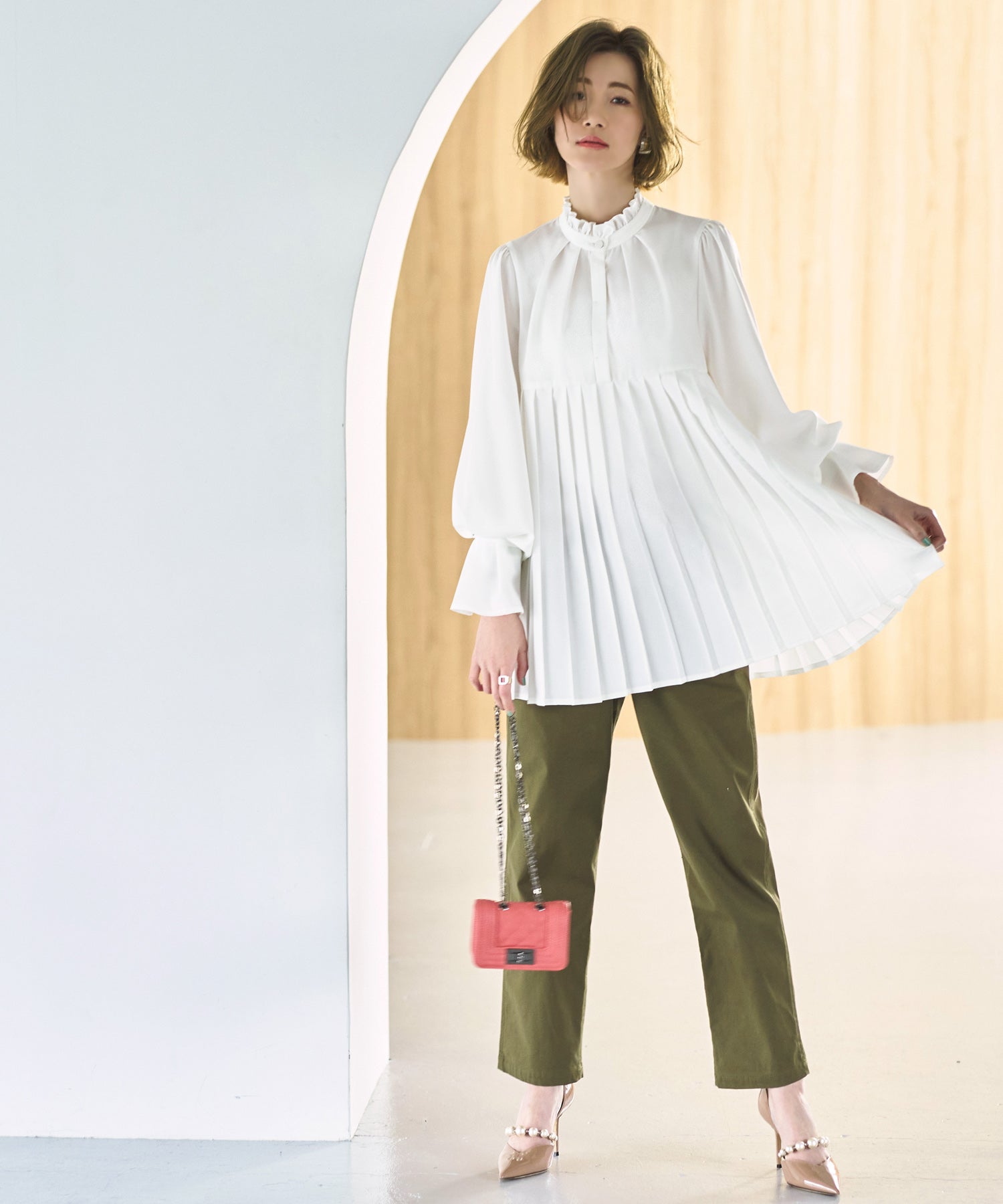 LOLL EVOTIC RUIRUE精品店百褶套衣襯衫